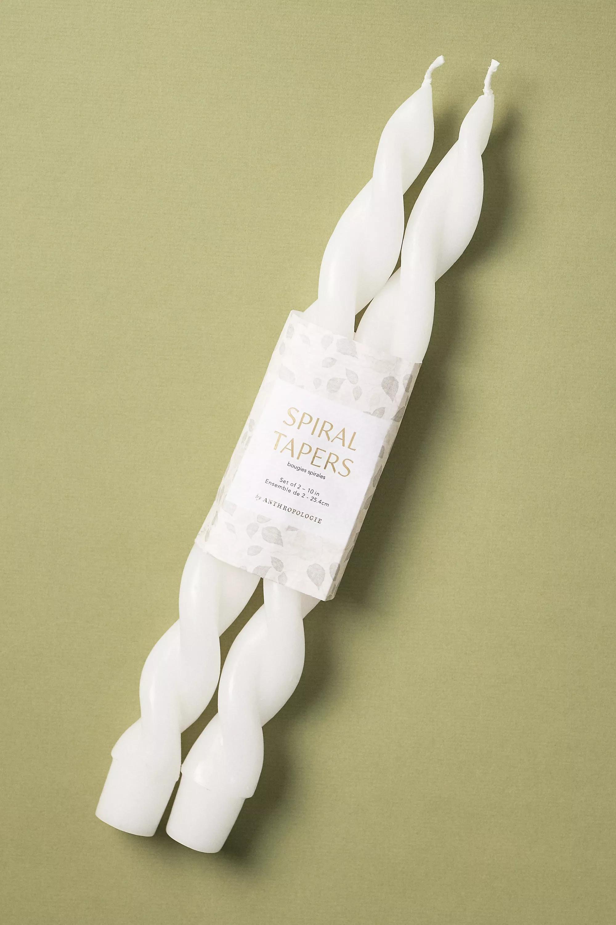 Twisted Taper Candles, Set Of 2, White, A501_0010, large image number 1