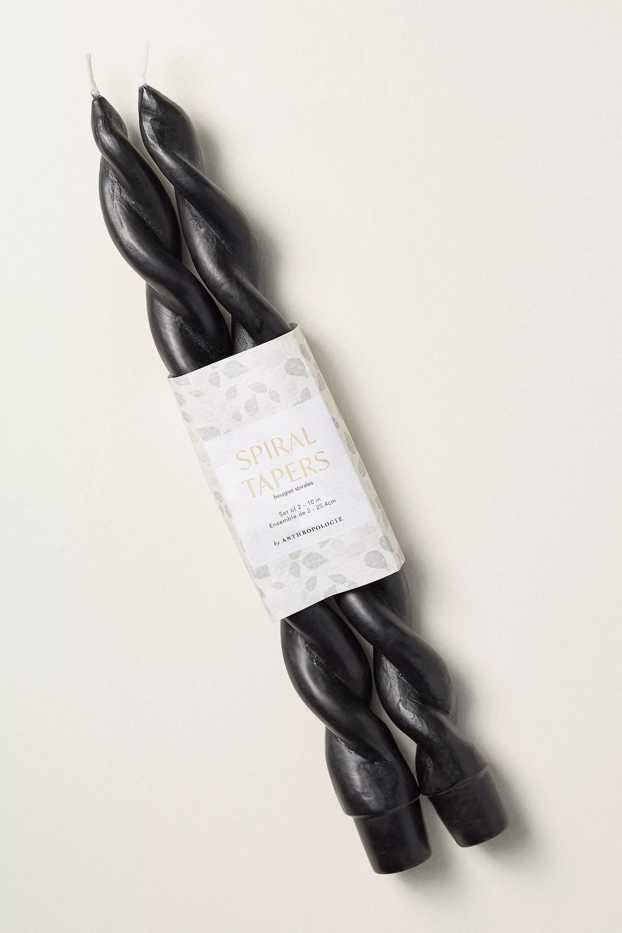 Twisted Taper Candles, Set Of 2, Black, A501_0001, large image number 1