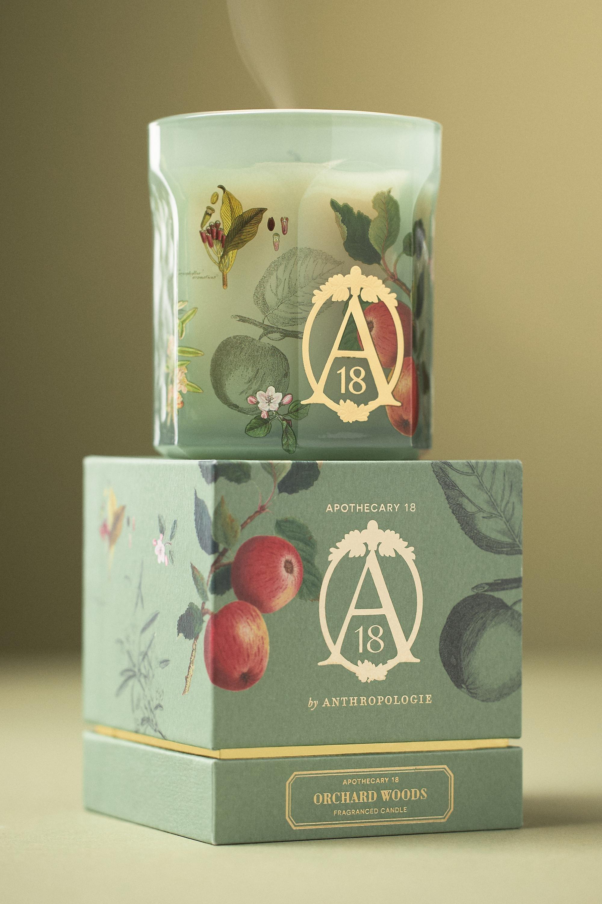 Apothecary 18 Spice Orchard Woods Boxed Glass Candle, Green, A501_0030, medium