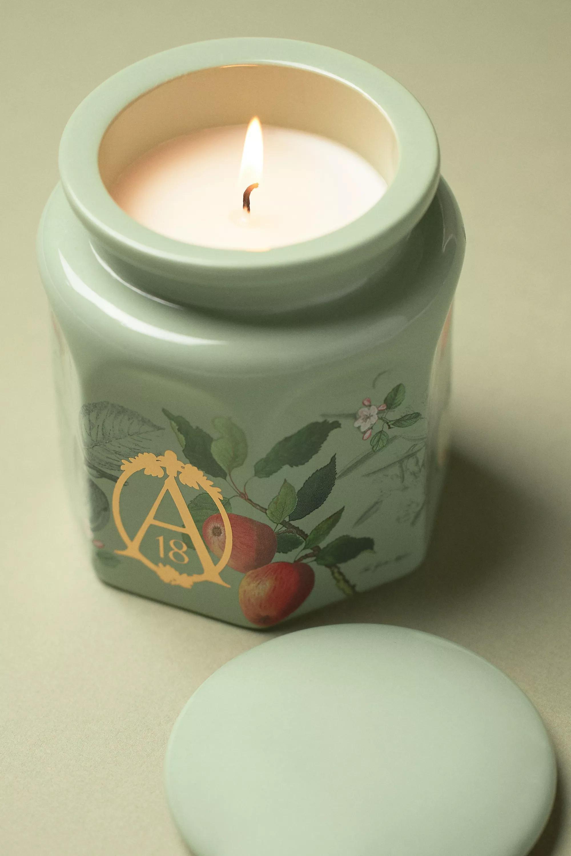 Apothecary 18 Spice Orchard Woods Ceramic Jar Candle, Green, A501_0030, large image number 2