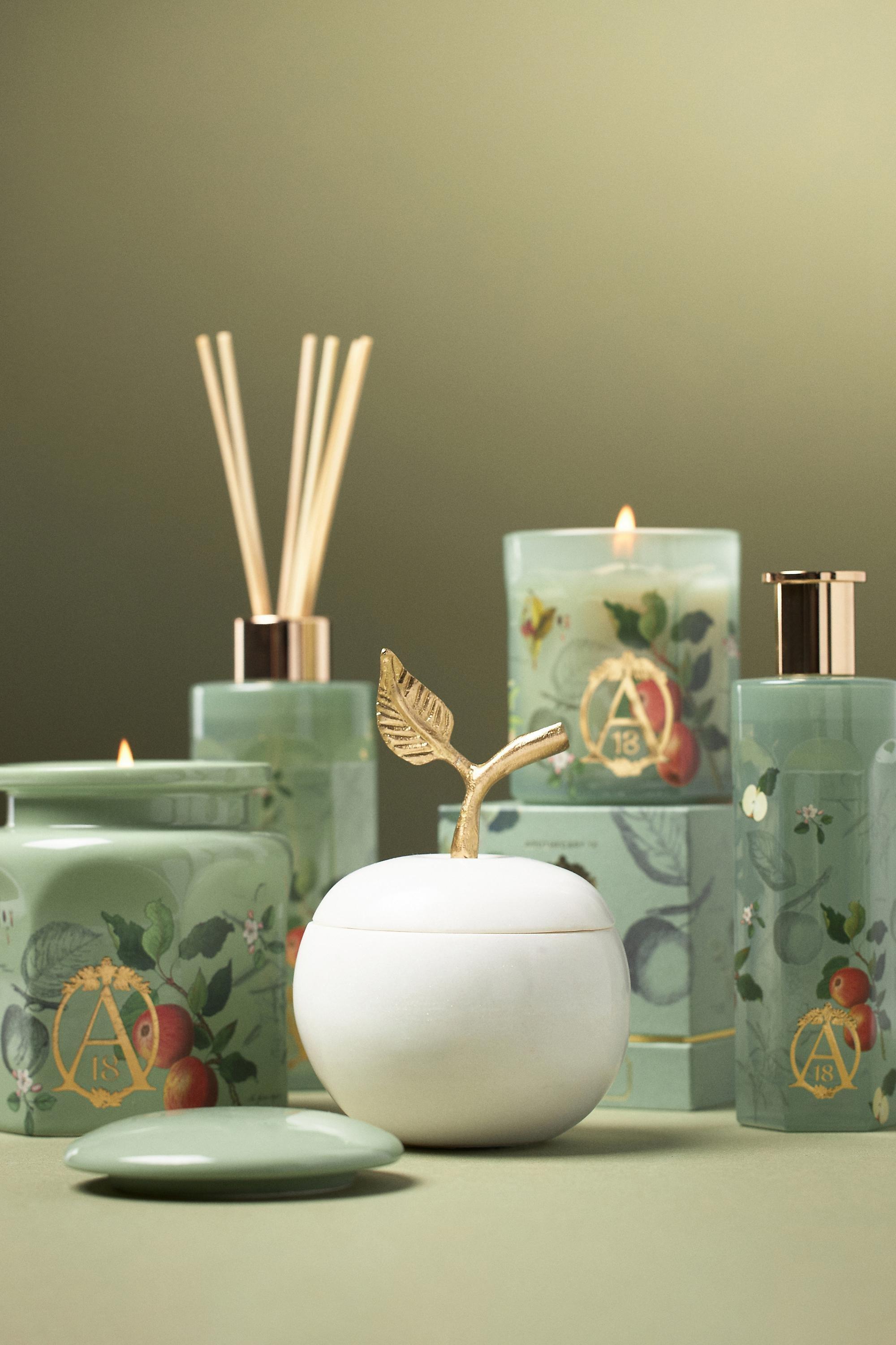 Apothecary 18 Spice Orchard Woods Ceramic Jar Candle, Green, A501_0030, large image number 4