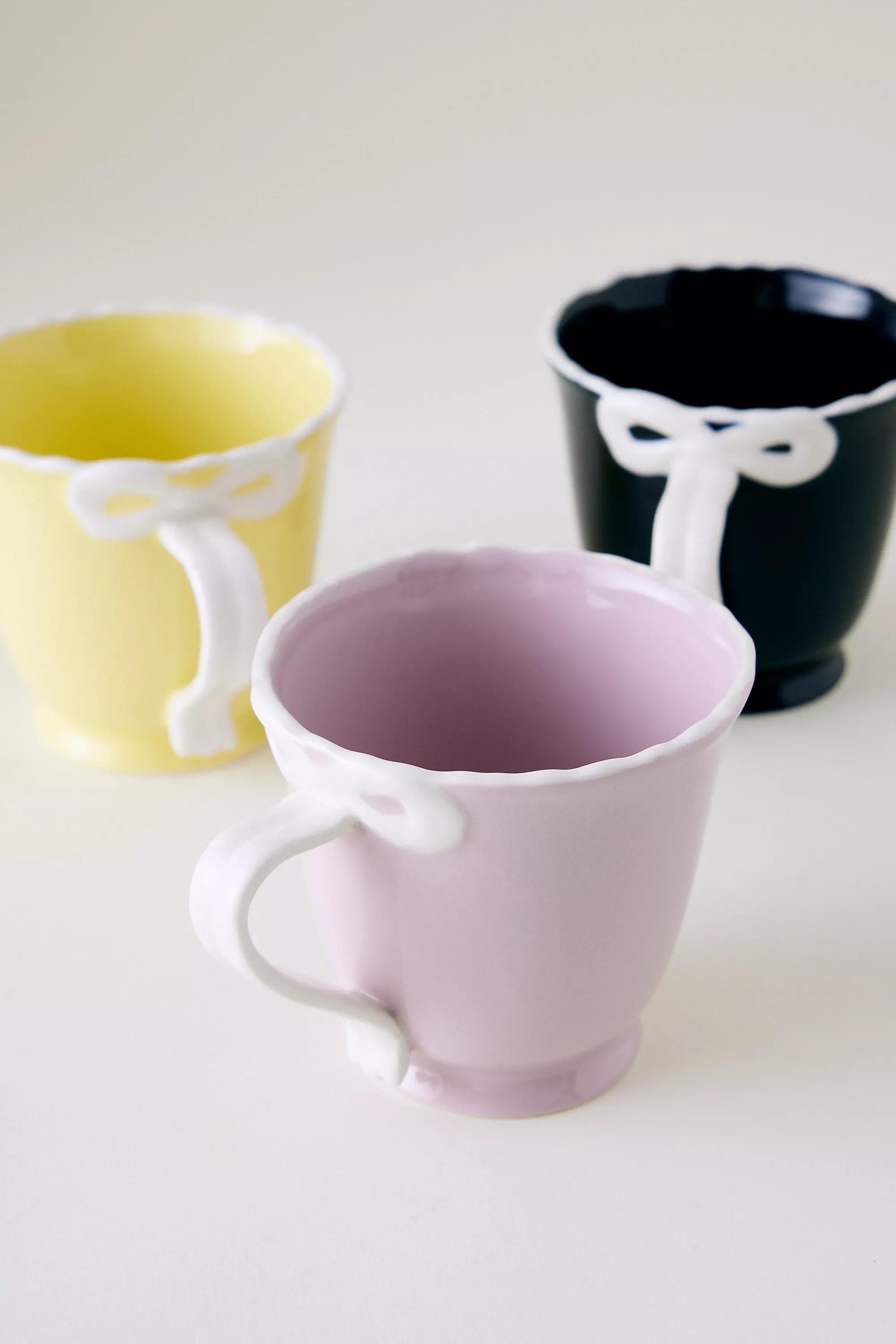Benedita Bow Stoneware Mug, Pink, A501_0066, large image number 3