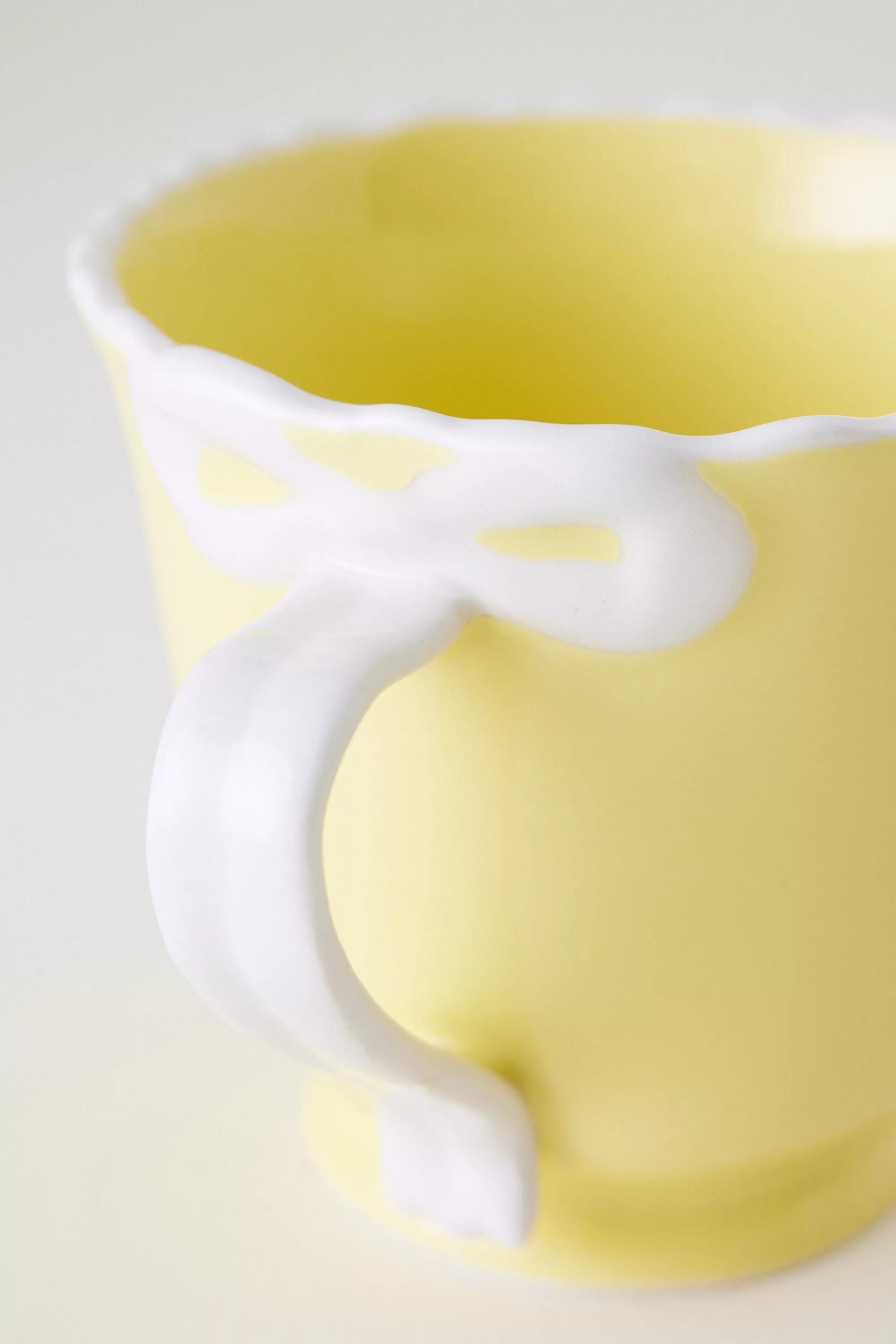 Benedita Bow Stoneware Mug, Yellow, A501_0072, medium