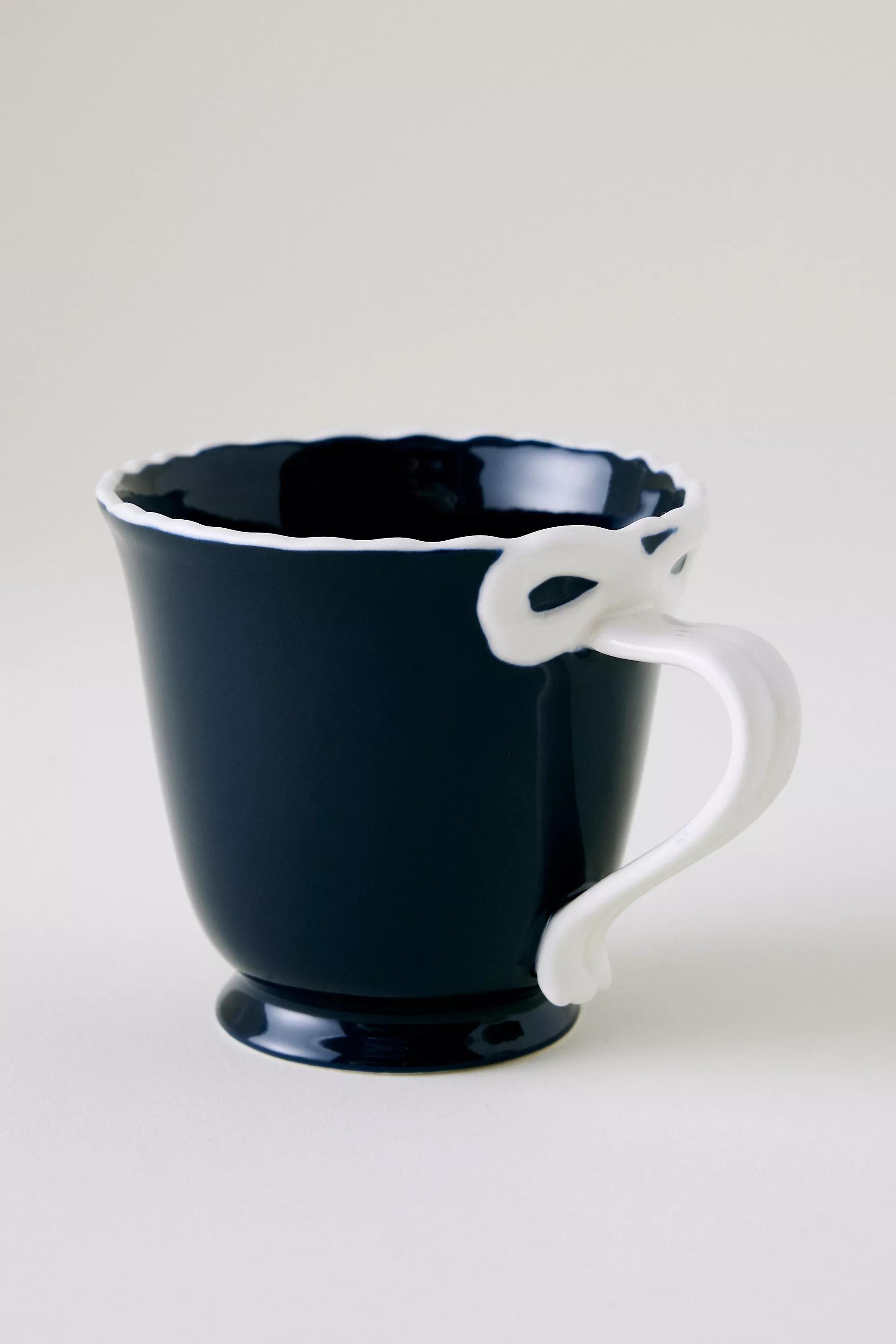 Benedita Bow Stoneware Mug, Navy, A501_0041, large image number 0