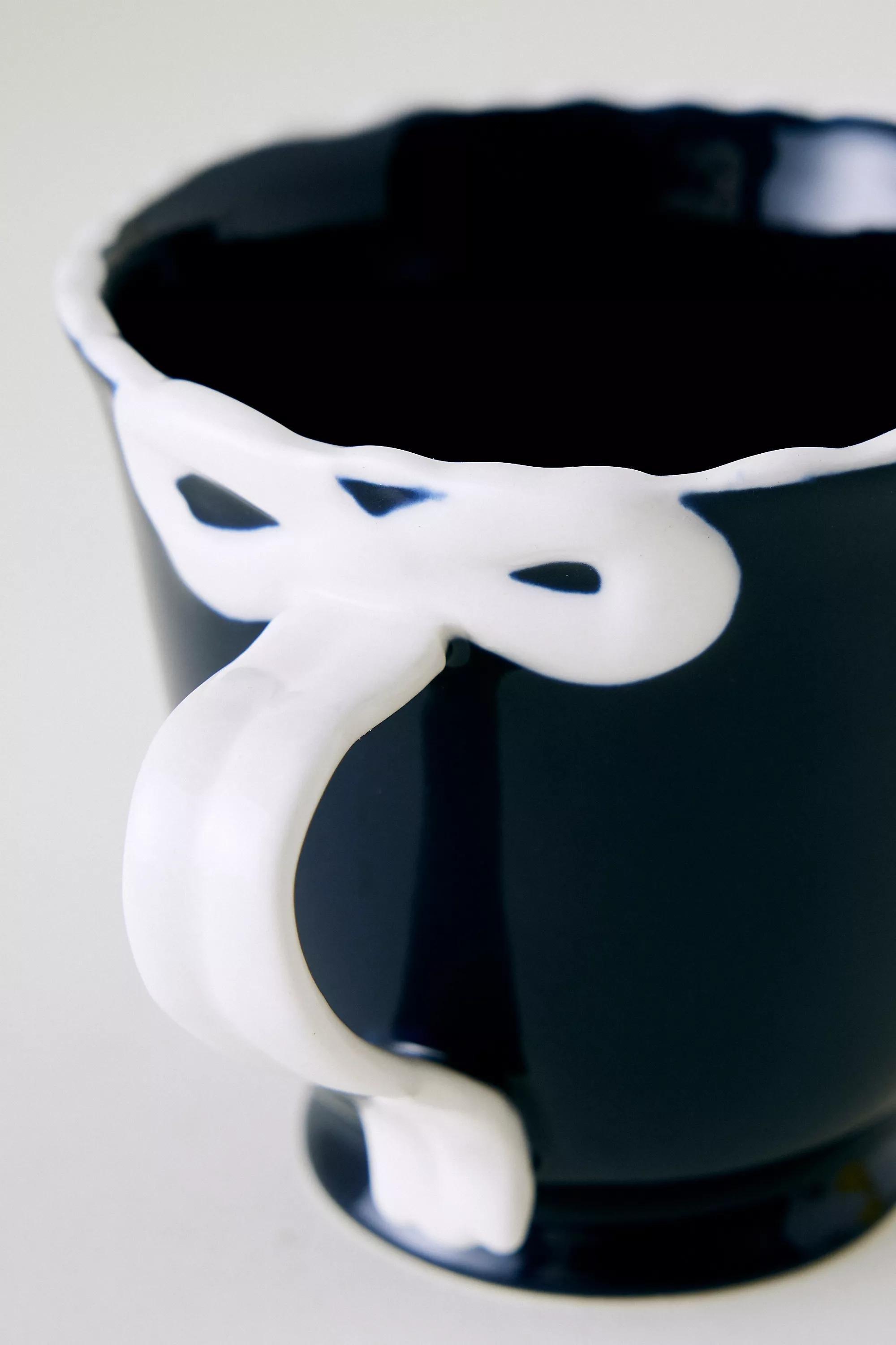 Benedita Bow Stoneware Mug, Navy, A501_0041, large image number 1