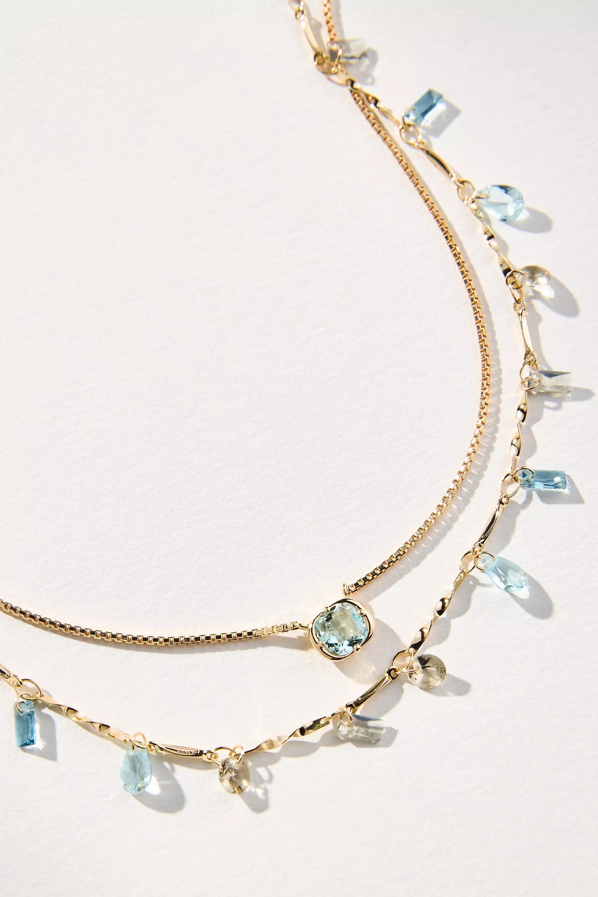 Anthropologie Multi-Chain Necklace, Blue, A501_0040, large image number 2