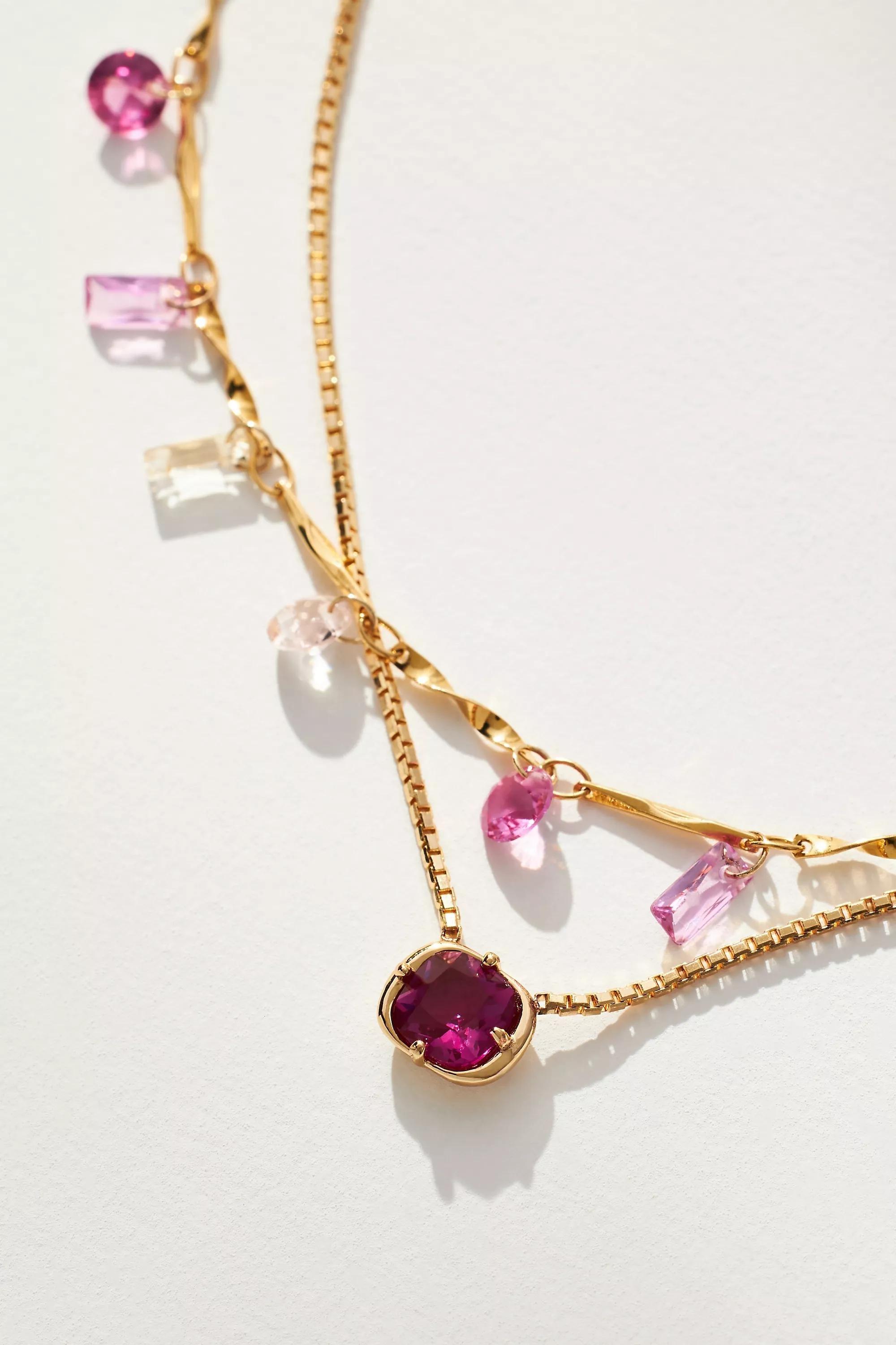 Anthropologie Necklace Multi-Chain, Red, A501_0065, large image number 2