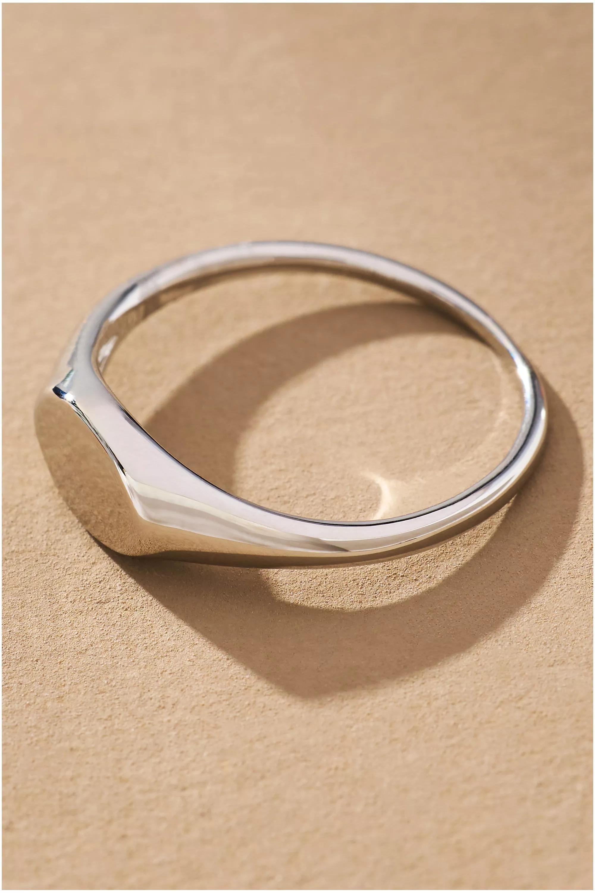 Oval Signet Ring, Silver, , large image number 0