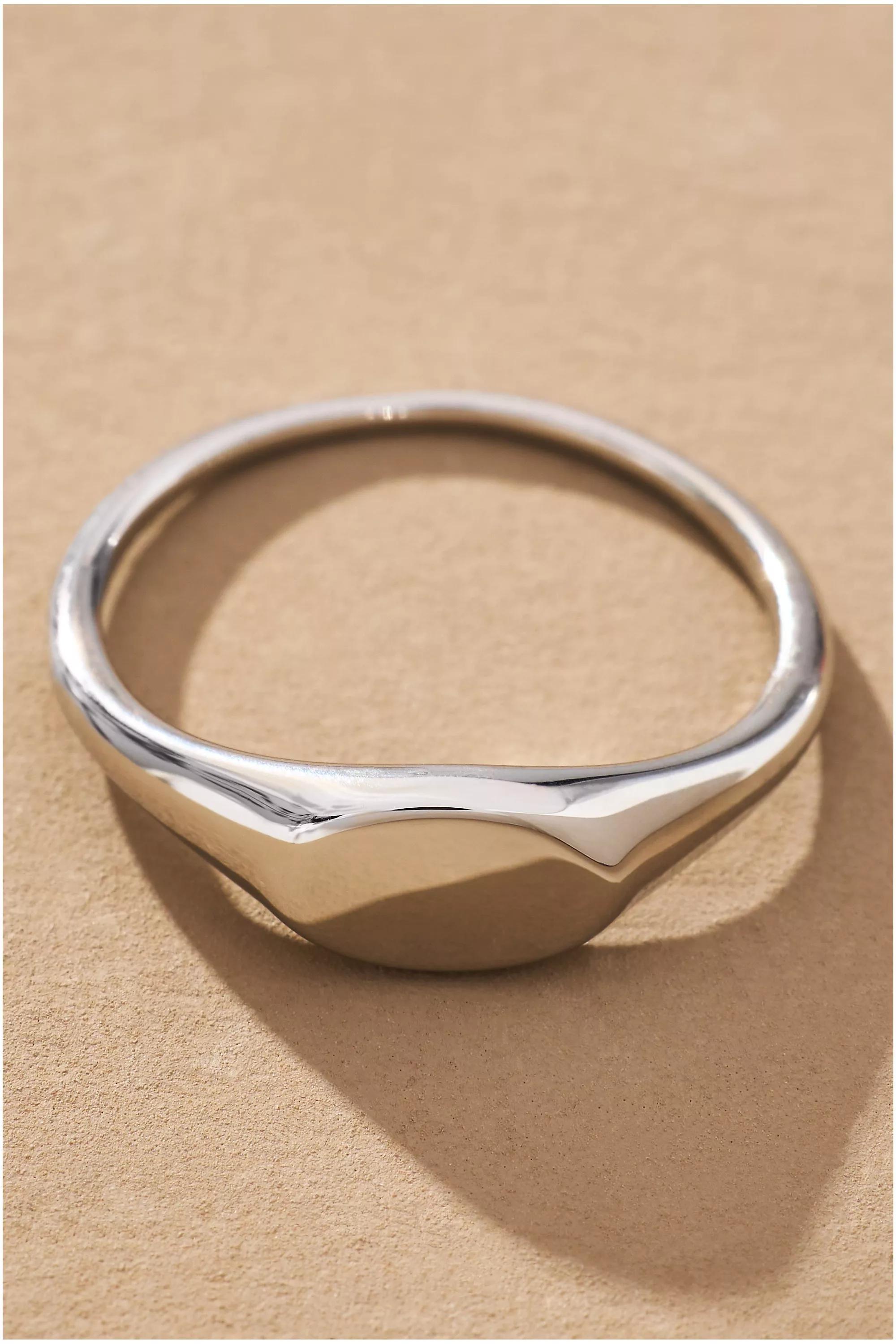 Oval Signet Ring, Silver, , large image number 1