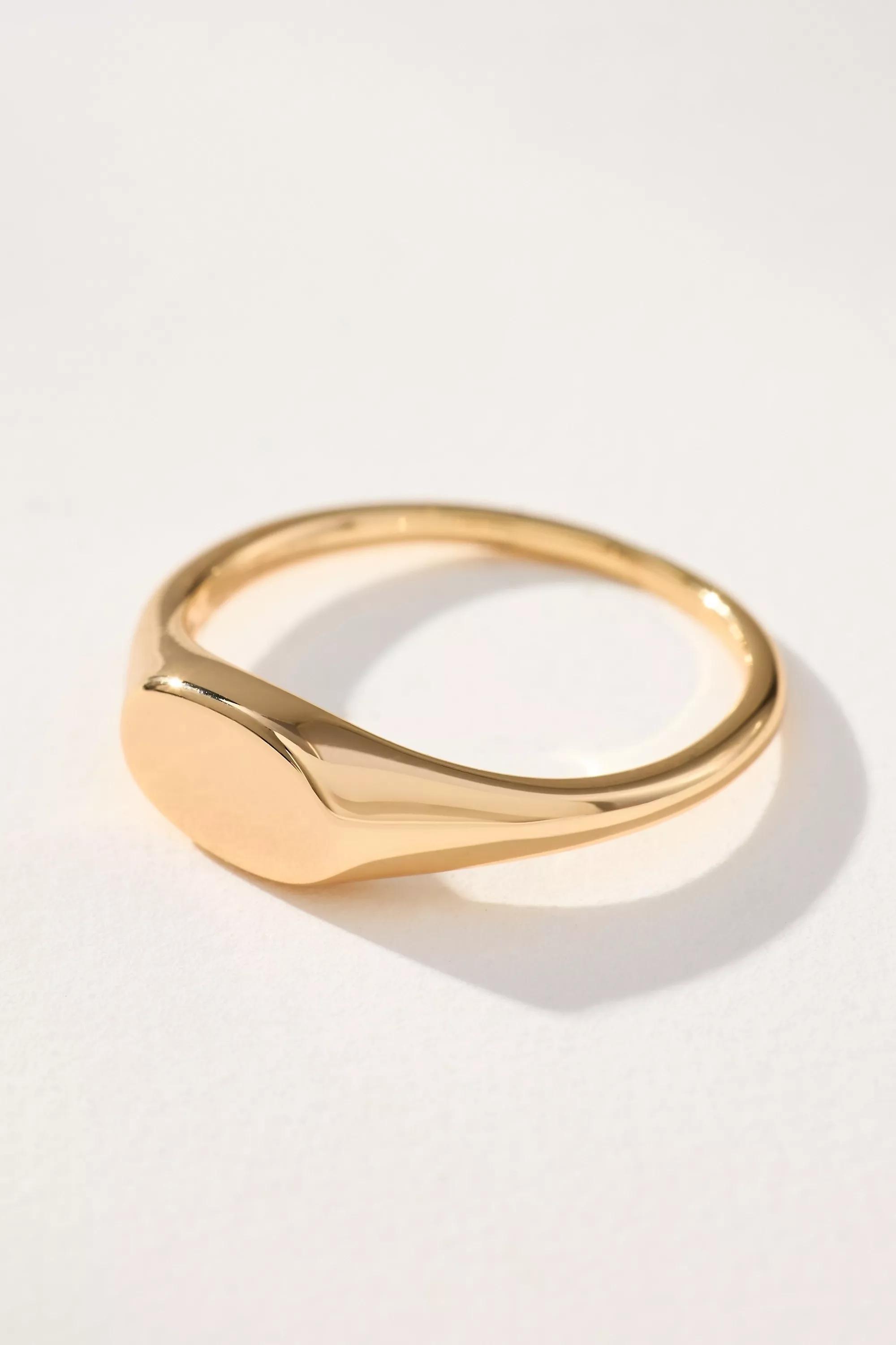 Oval Signet Ring, Gold, , large image number 0