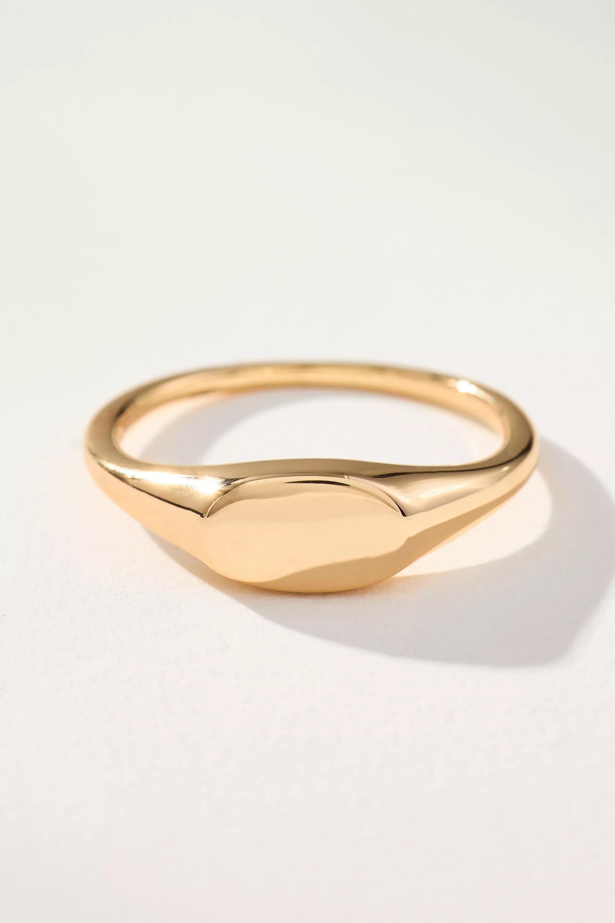Oval Signet Ring, Gold, , large image number 1