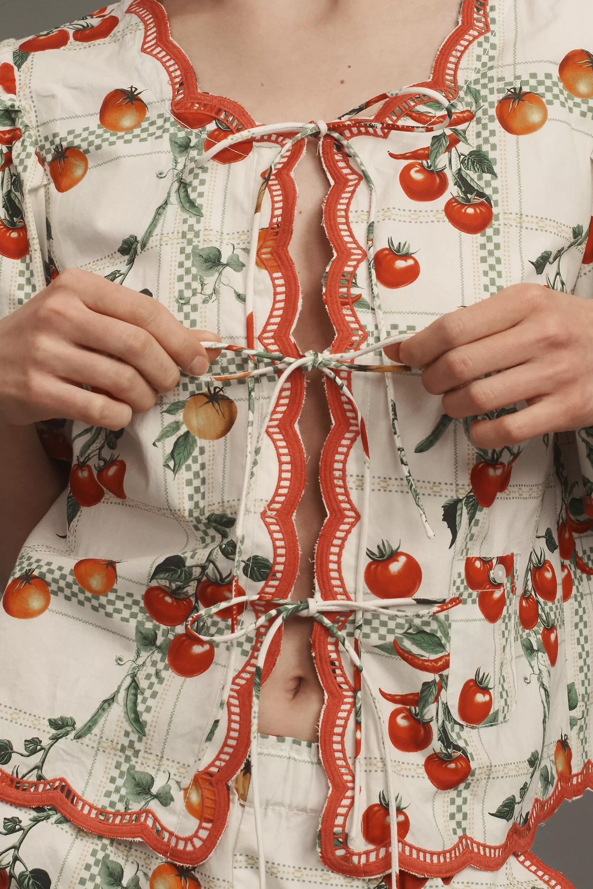 Anthropologie Tropical Lounge Vacation Shorts, Red, A501_0011, large image number 2