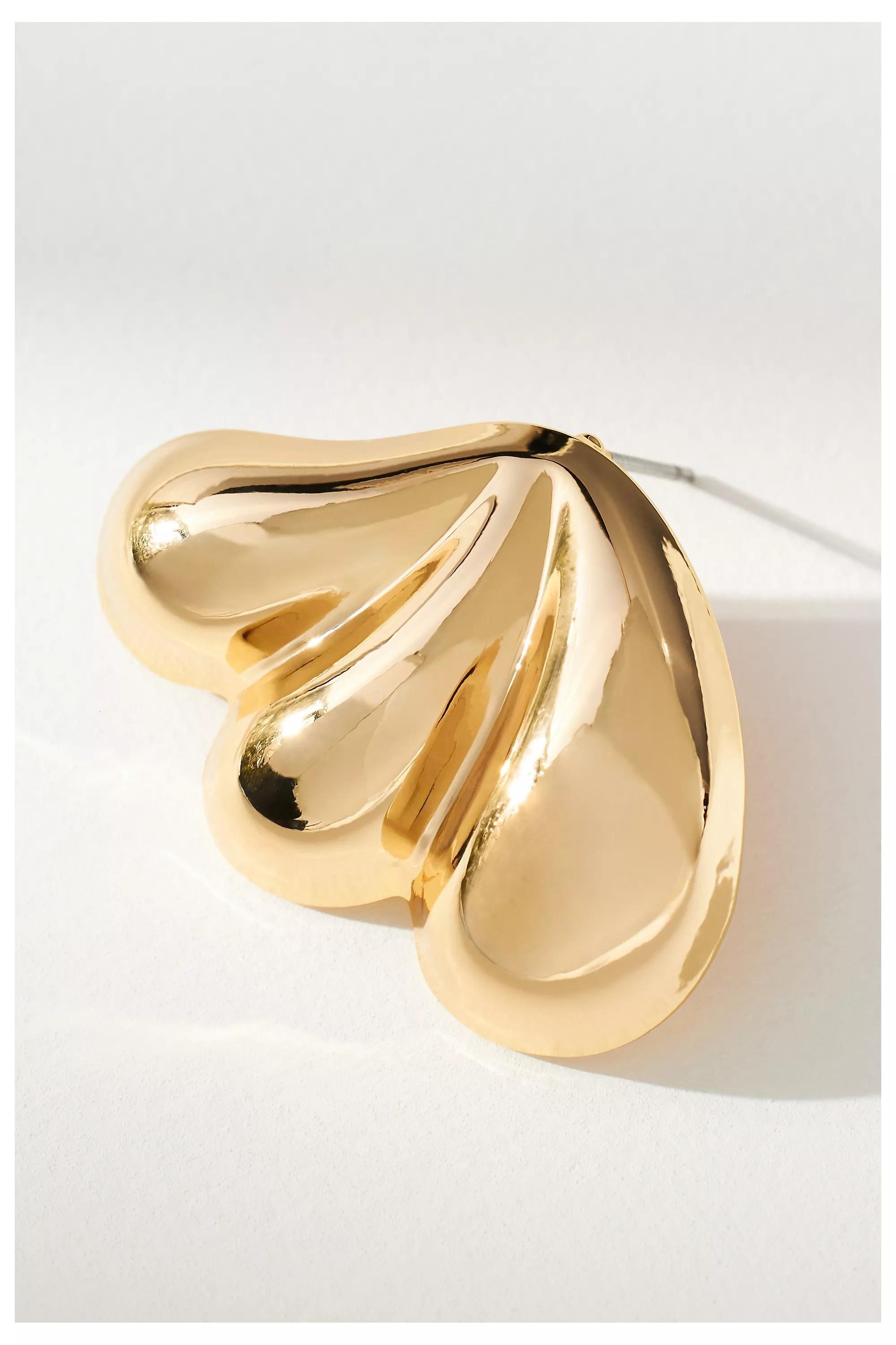 Fanned Out Post Earrings, Gold, A501_0070, large image number 3