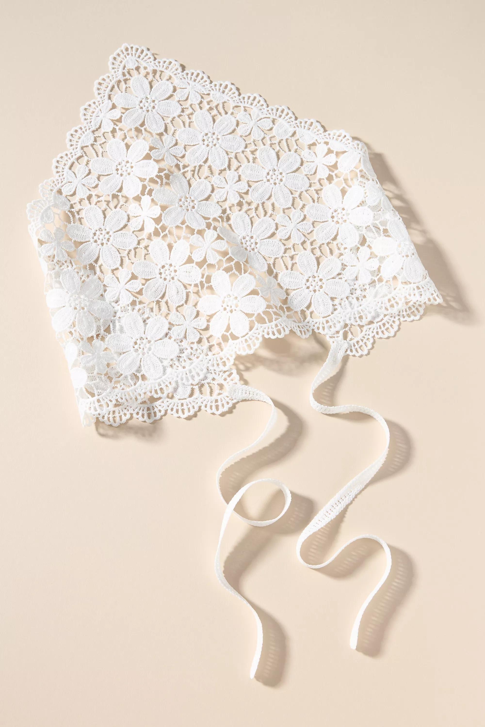 CREAM By Anthropologie Floral Crochet Hair Scarf, A501_0012, large image number 0