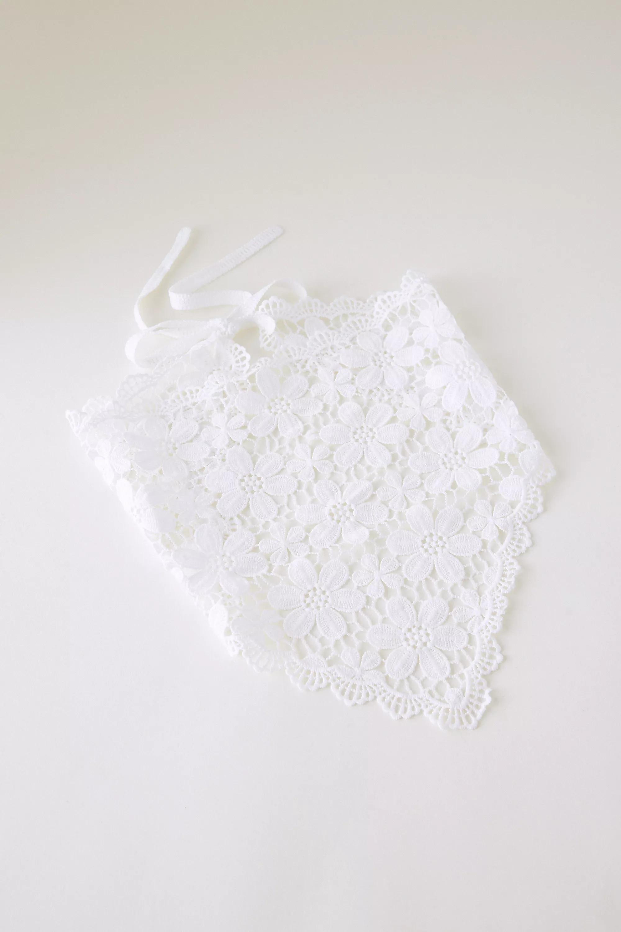 CREAM By Anthropologie Floral Crochet Hair Scarf, A501_0012, large image number 2