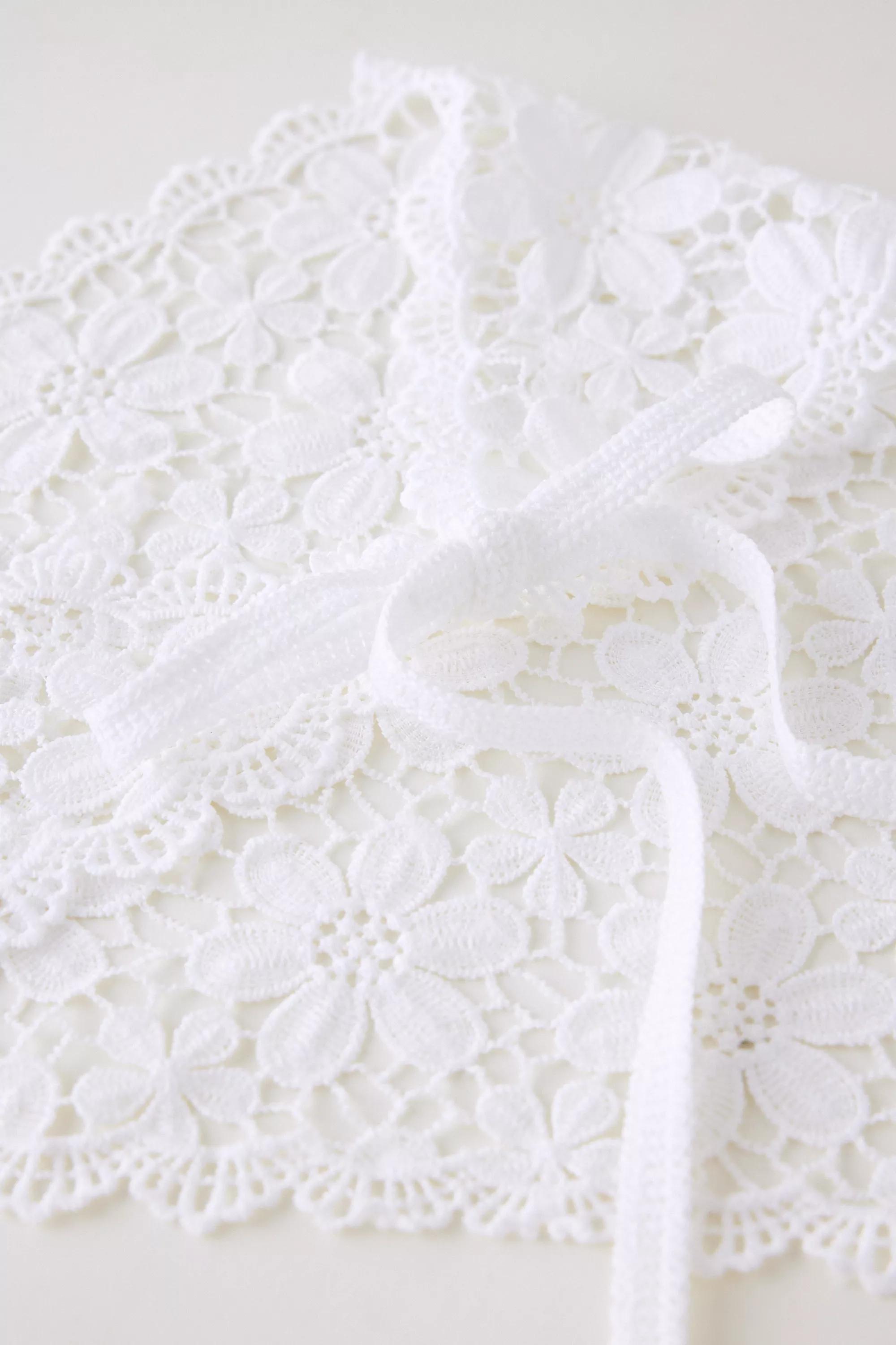 CREAM By Anthropologie Floral Crochet Hair Scarf, A501_0012, large image number 3