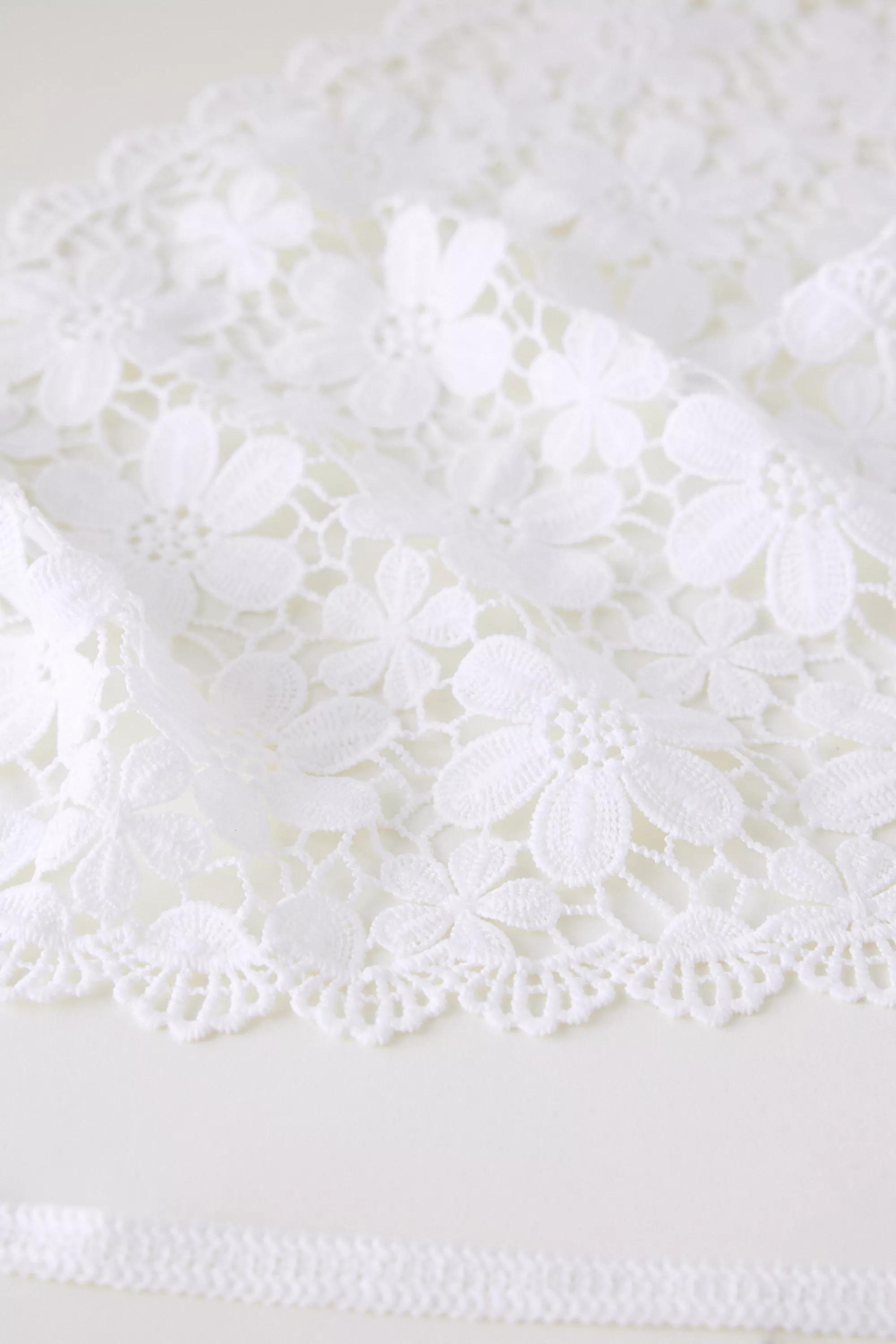 CREAM By Anthropologie Floral Crochet Hair Scarf, A501_0012, large image number 4