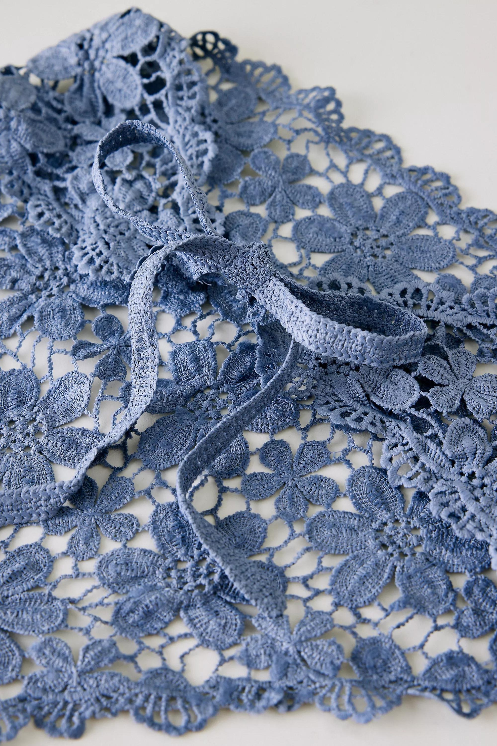 Blue By Anthropologie Floral Crochet Hair Scarf, A501_0048, large image number 3