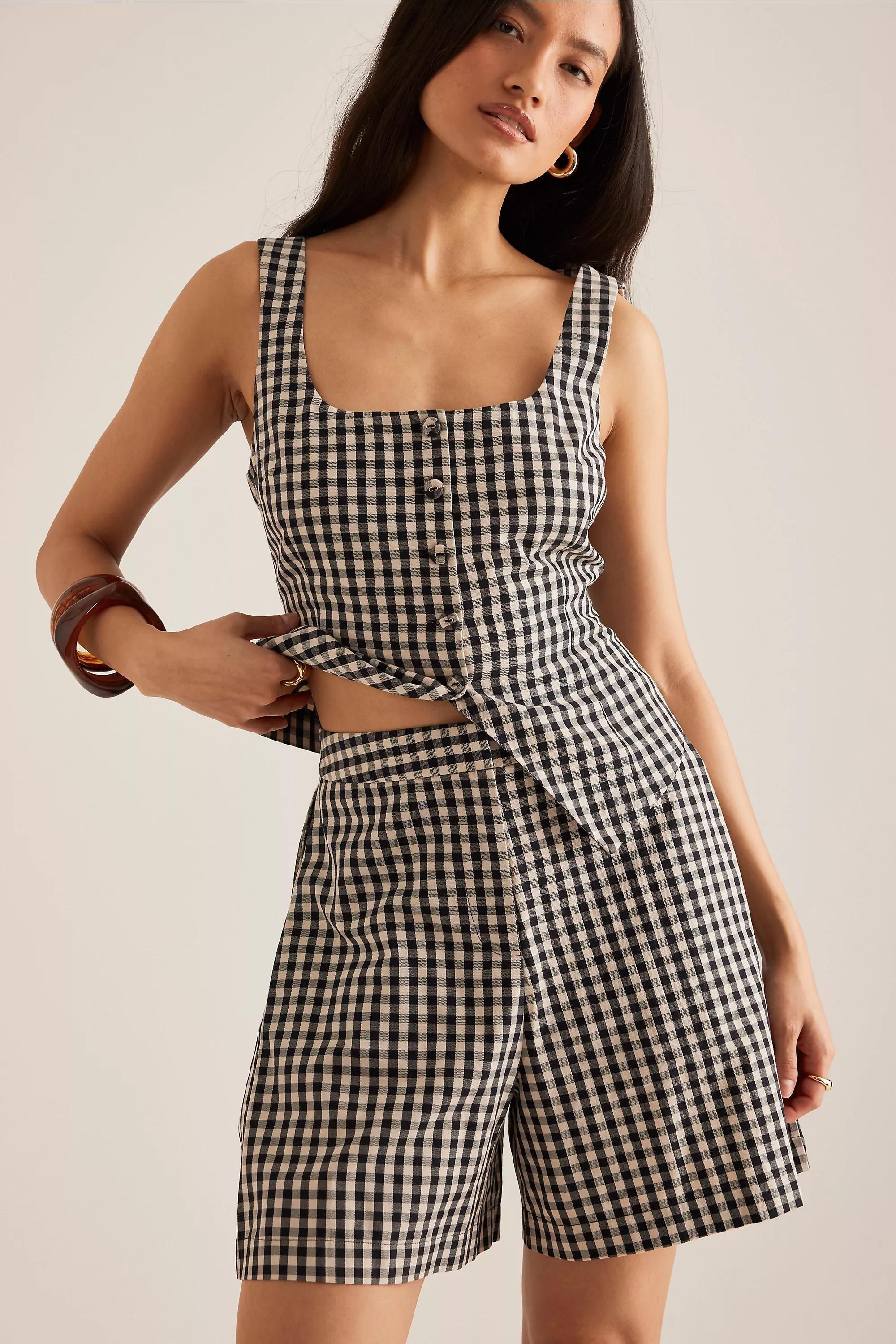 By Anthropologie Gingham City Shorts, Multicolour, , large image number 0