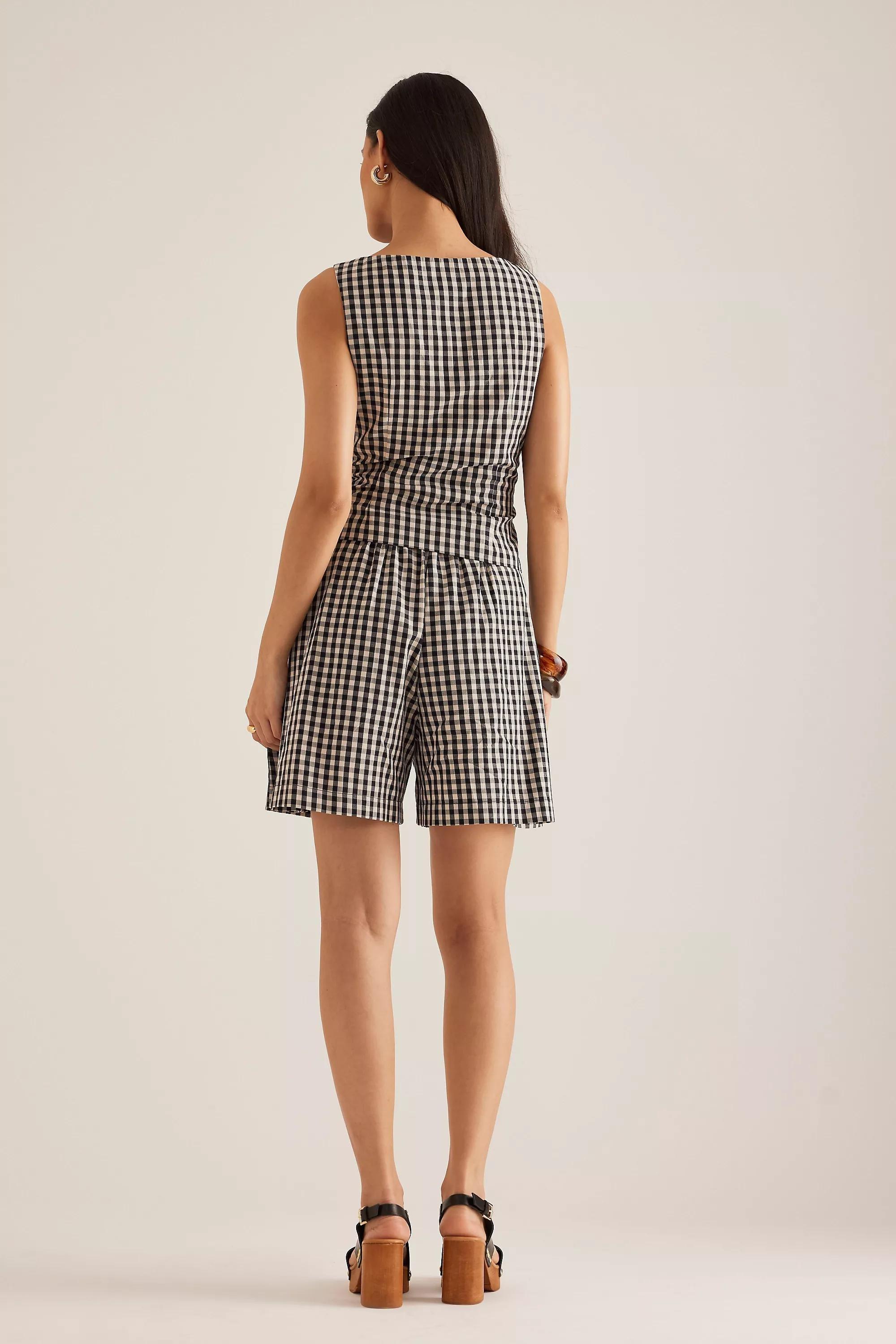 Anthropologie Checked Tailored Shorts, A501_0018, large image number 2