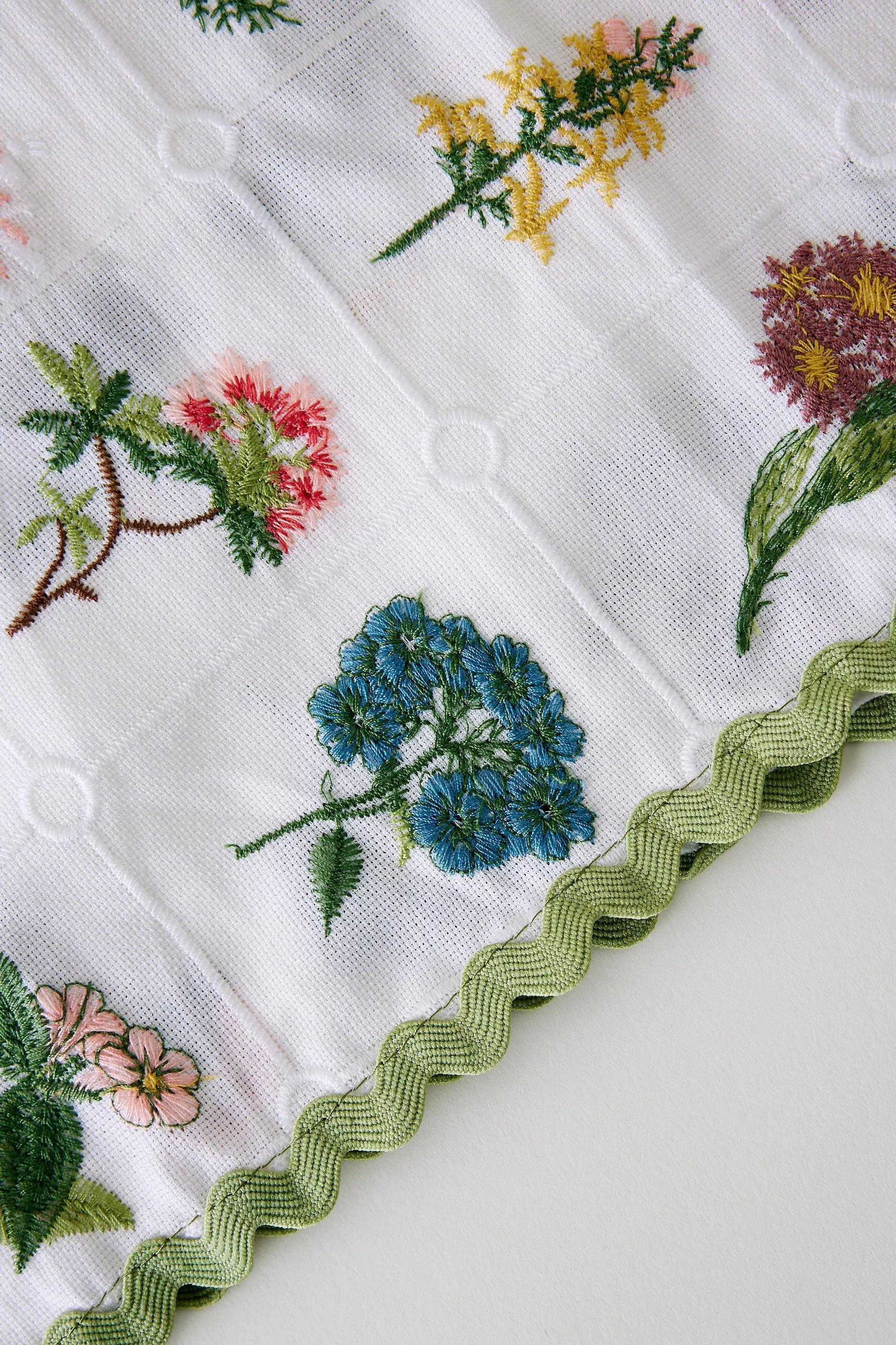 Floral Embroidered Headscarf, White, A501_0010, large image number 1