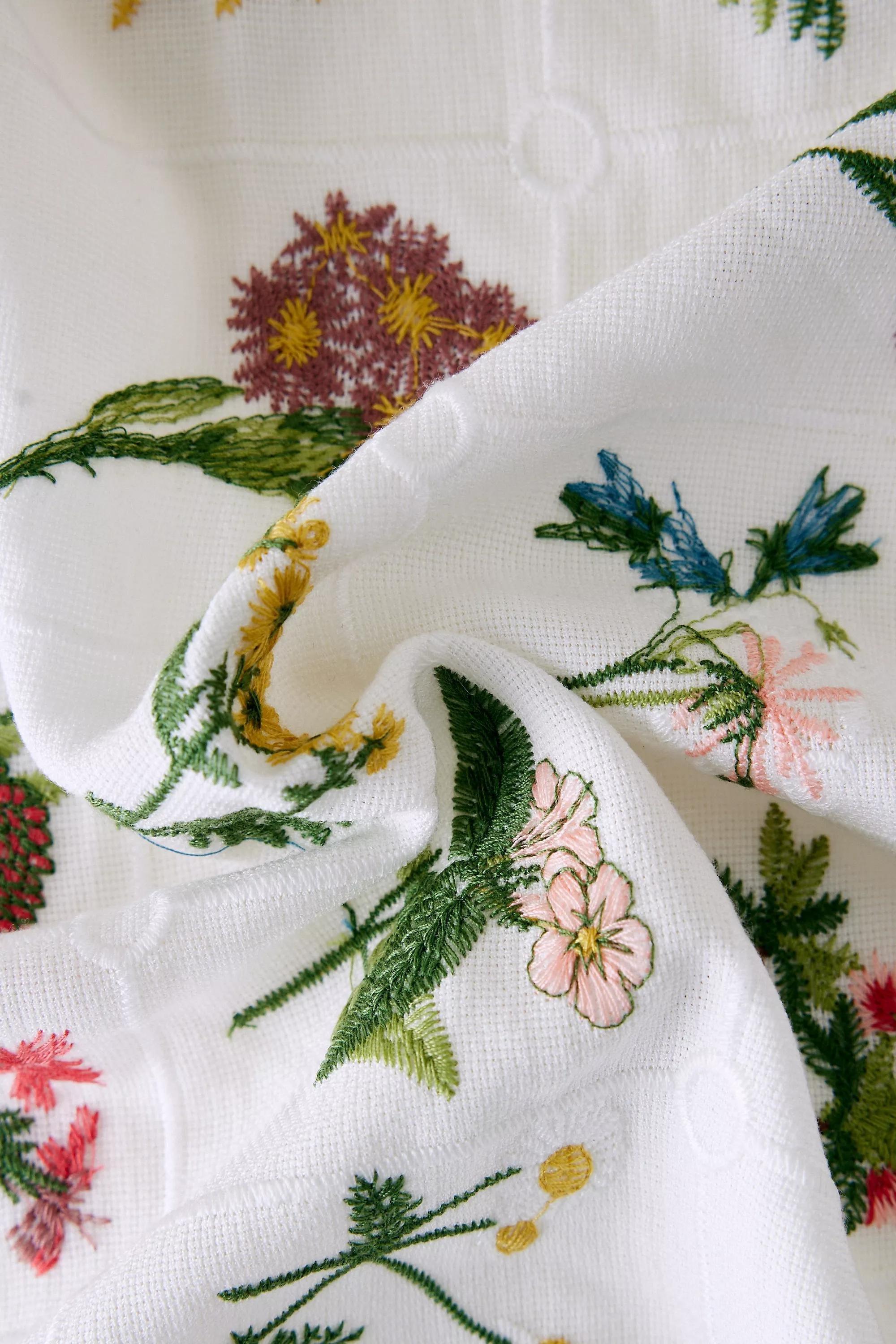 Floral Embroidered Headscarf, White, A501_0010, large image number 2