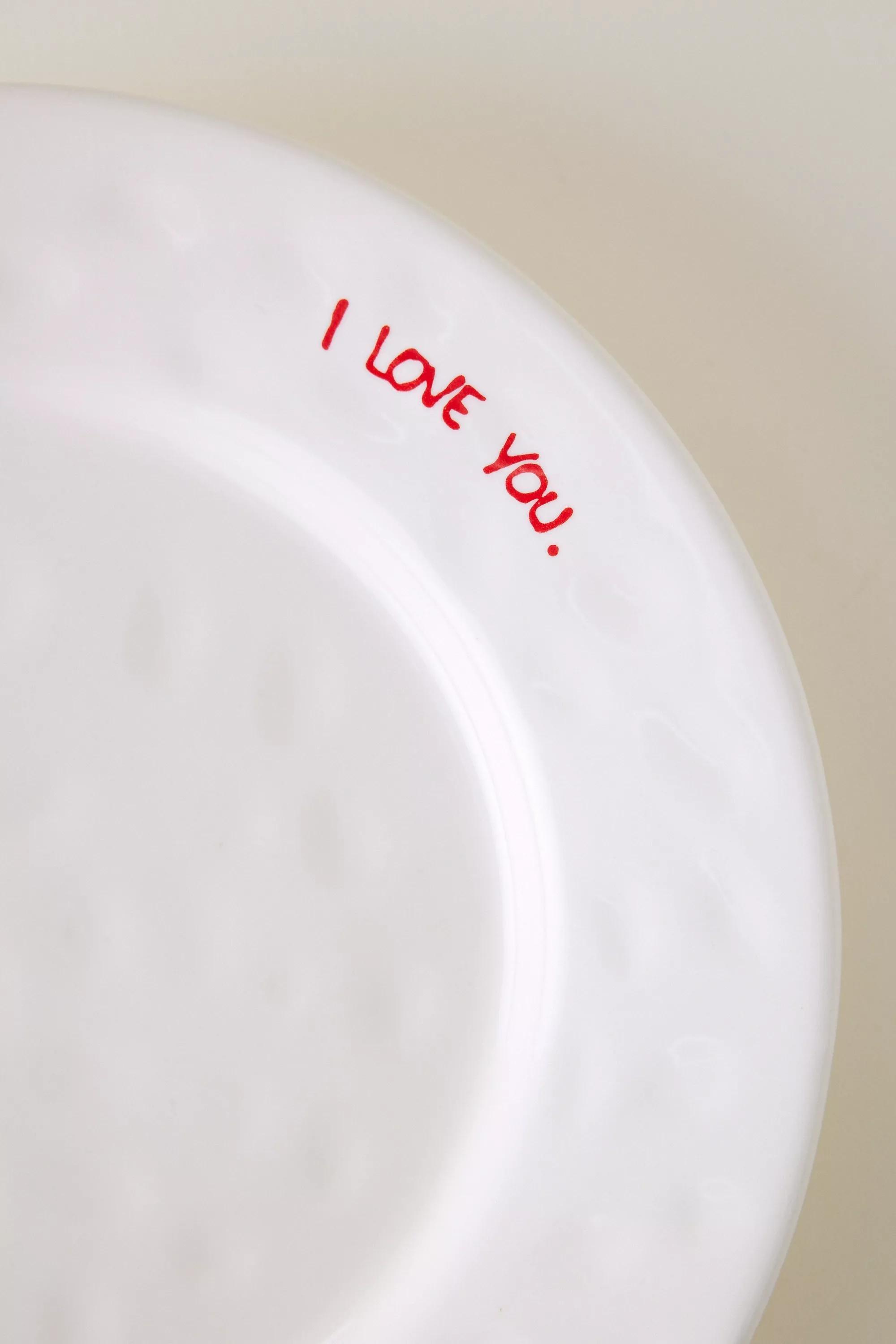 Anna + Nina I Love You Breakfast Plate, Ivory, A501_0011, large image number 2