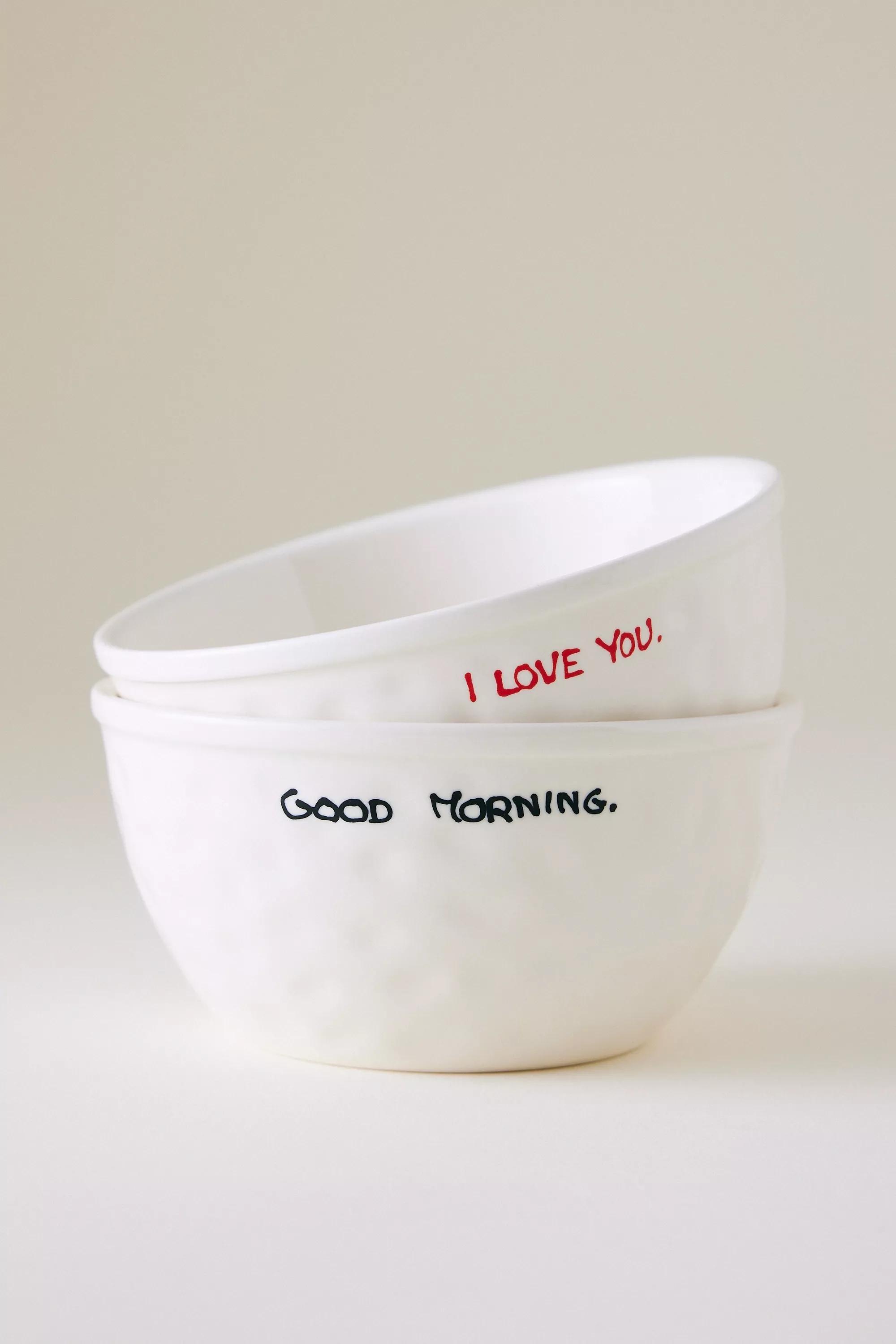 Anna + Nina I Love You Bowl, Ivory, A501_0011, large image number 2