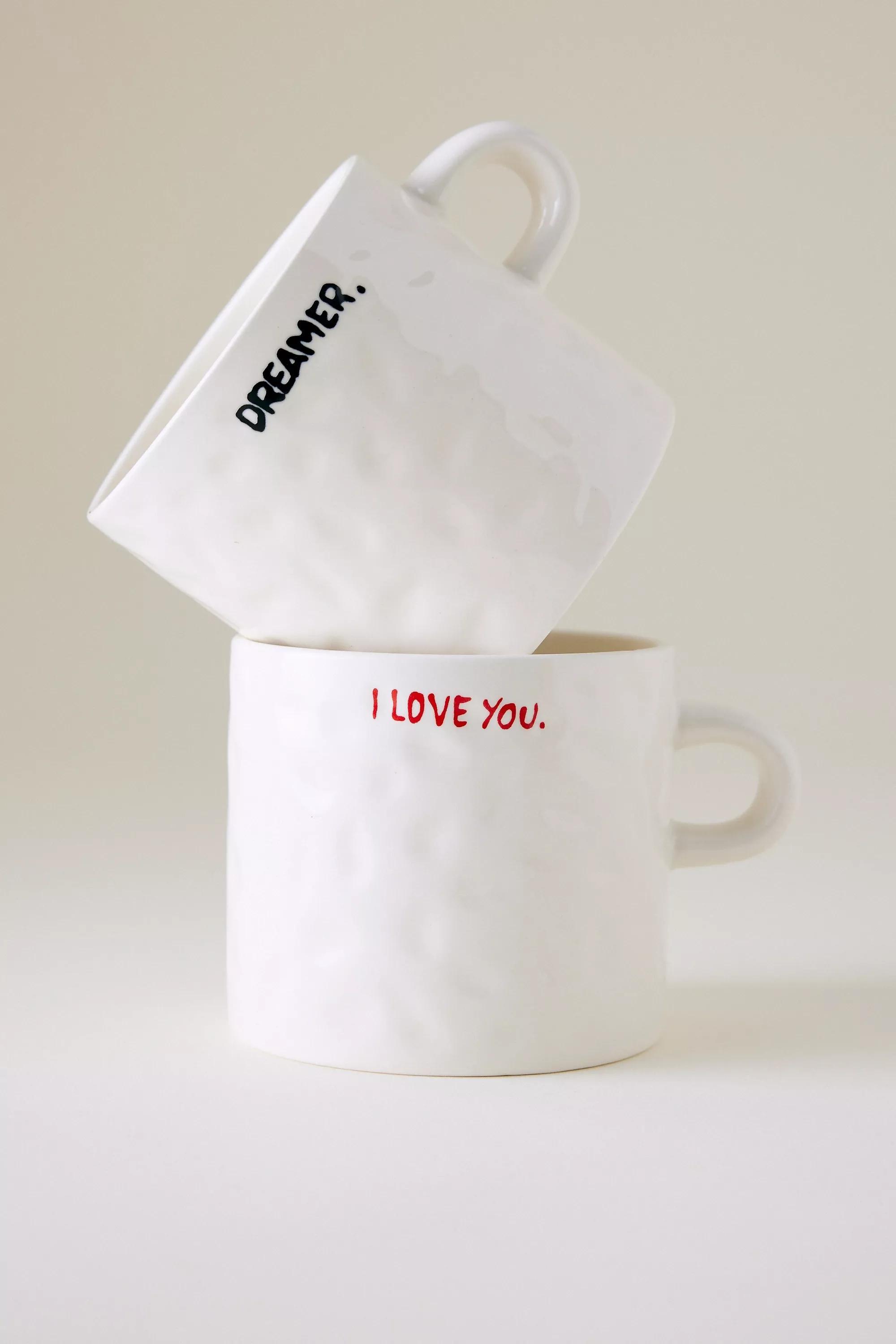 Anna + Nina Dreamer Mug, Ivory, A501_0011, large image number 1