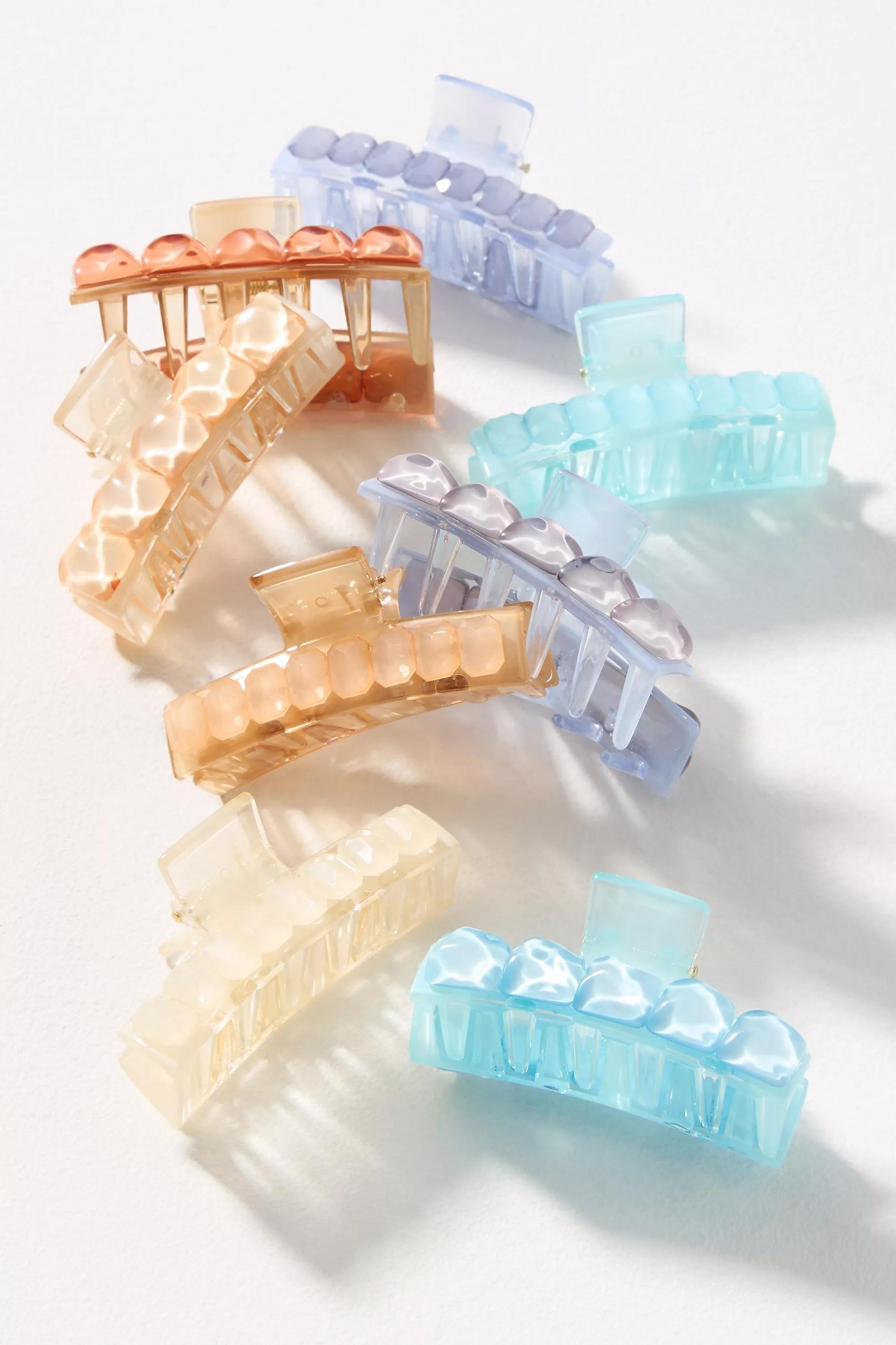 Gem Claw Clips, Set Of 2, White, A501_0010, large image number 3