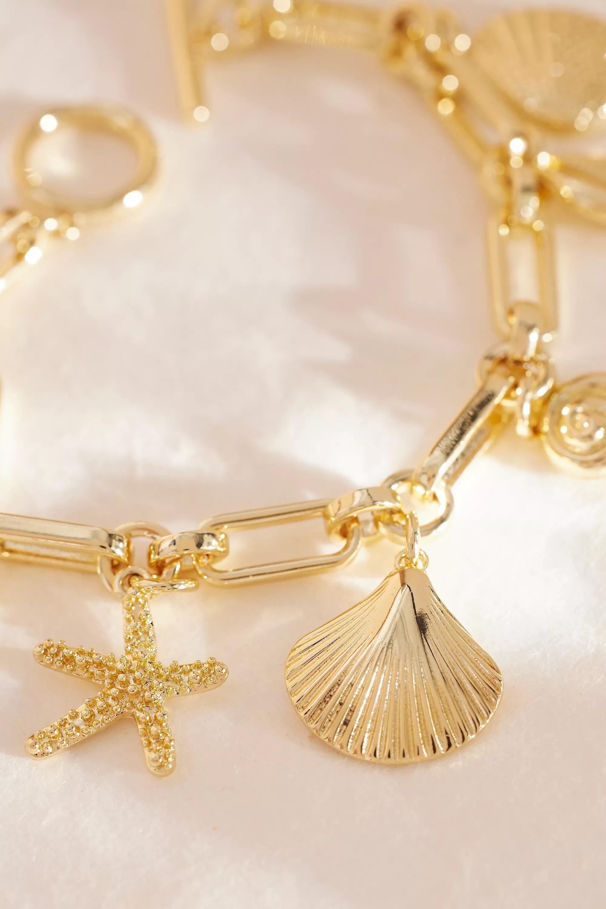 Anthropologie Charm Bracelet, Gold, A501_0070, large image number 1