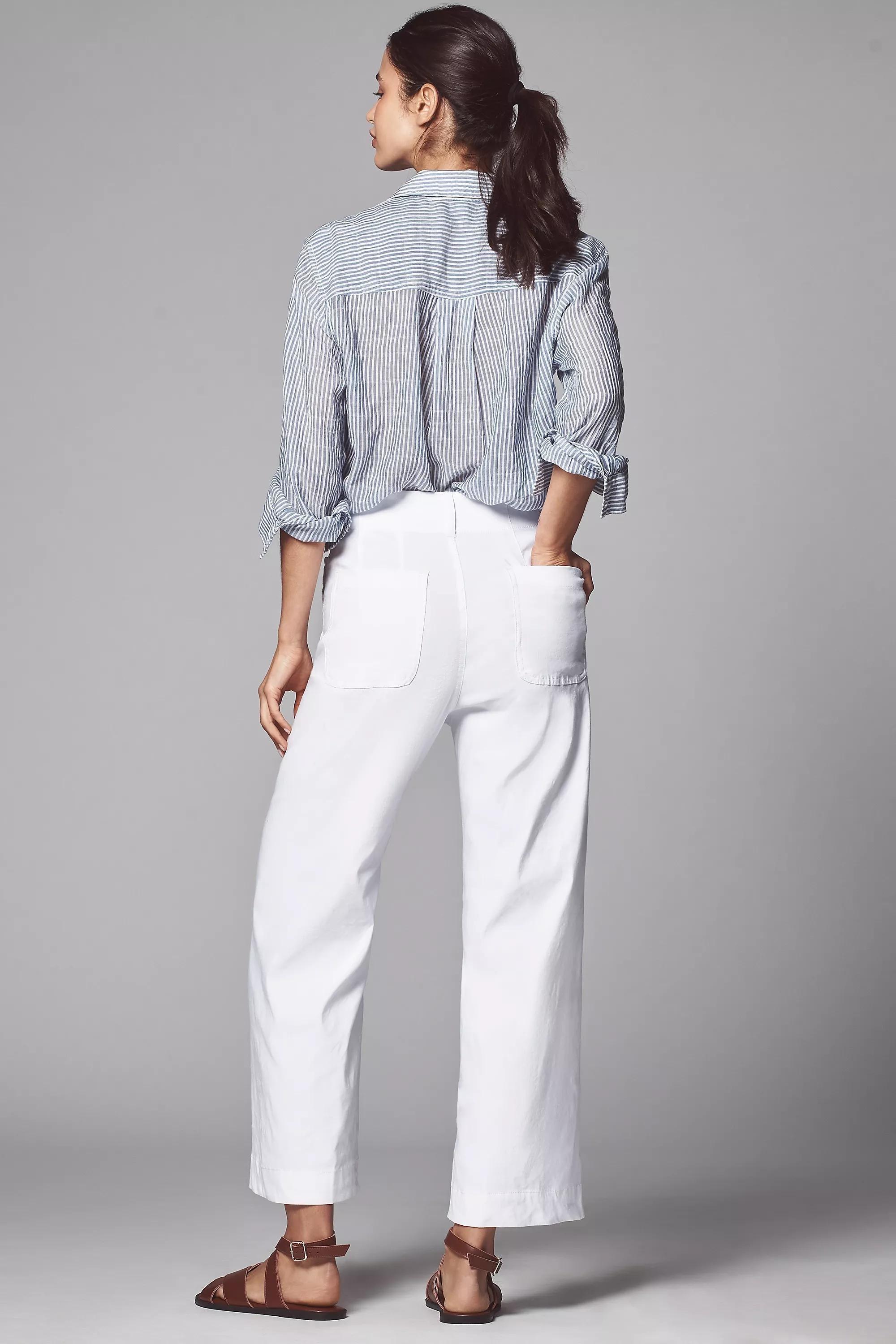 The Colette Scallop-Pocket Crop Wide, White, A501_0010, large image number 1