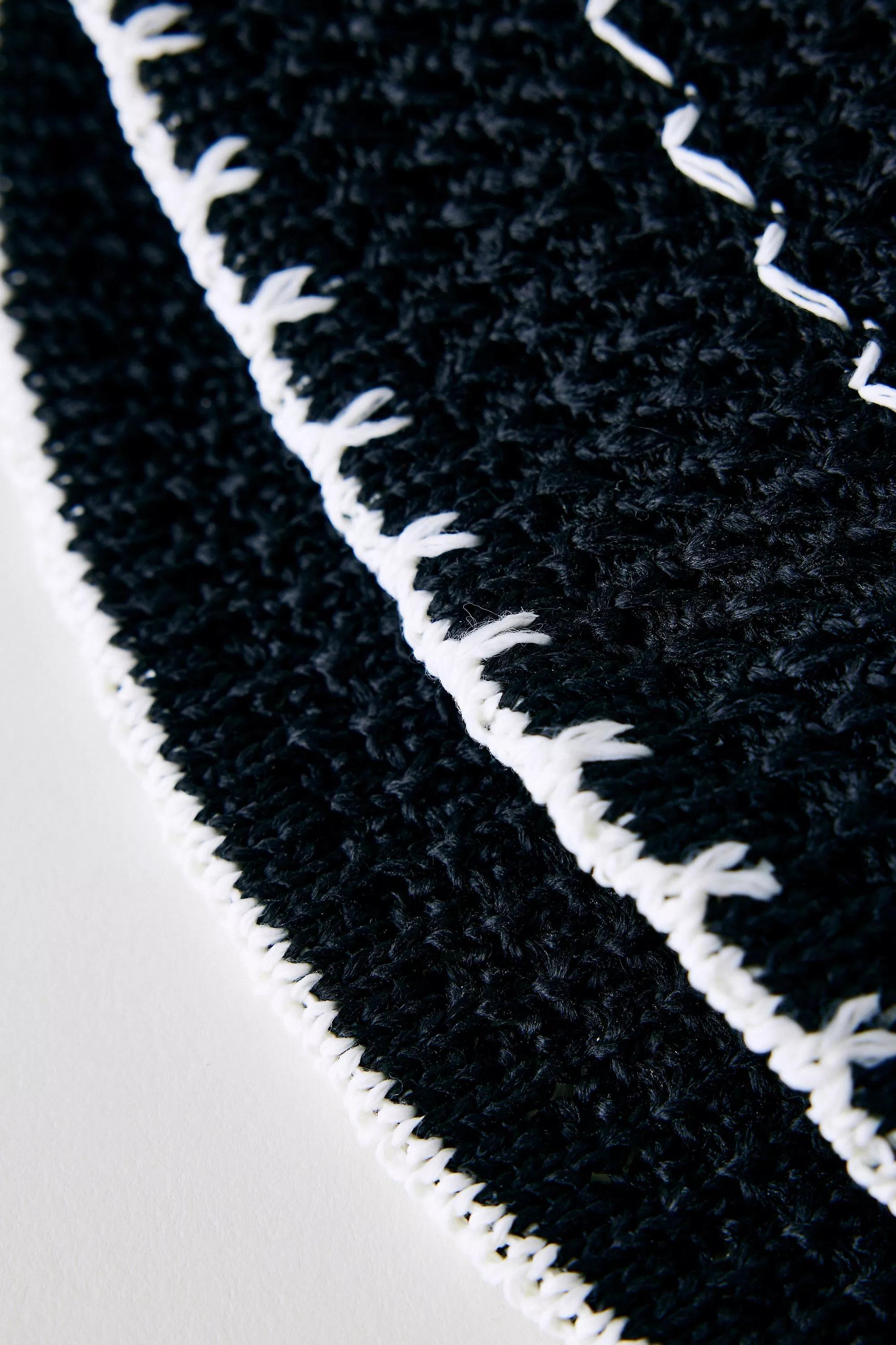 Crochet Cloche Hat, Black, A501_0001, large image number 1