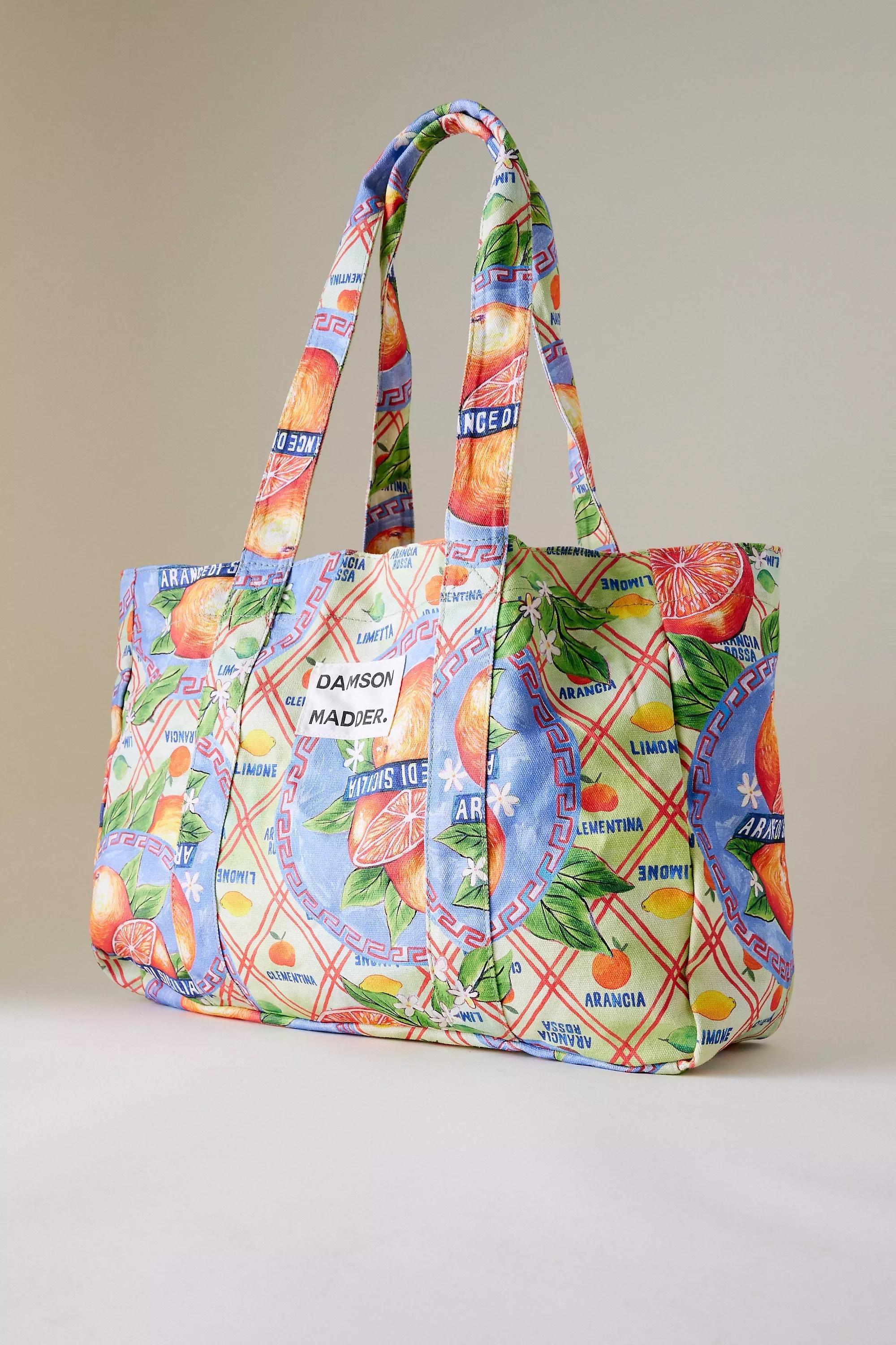 ASSORT Damson Madder Orange Print Canvas Tote Bag, A501_0000, large image number 2