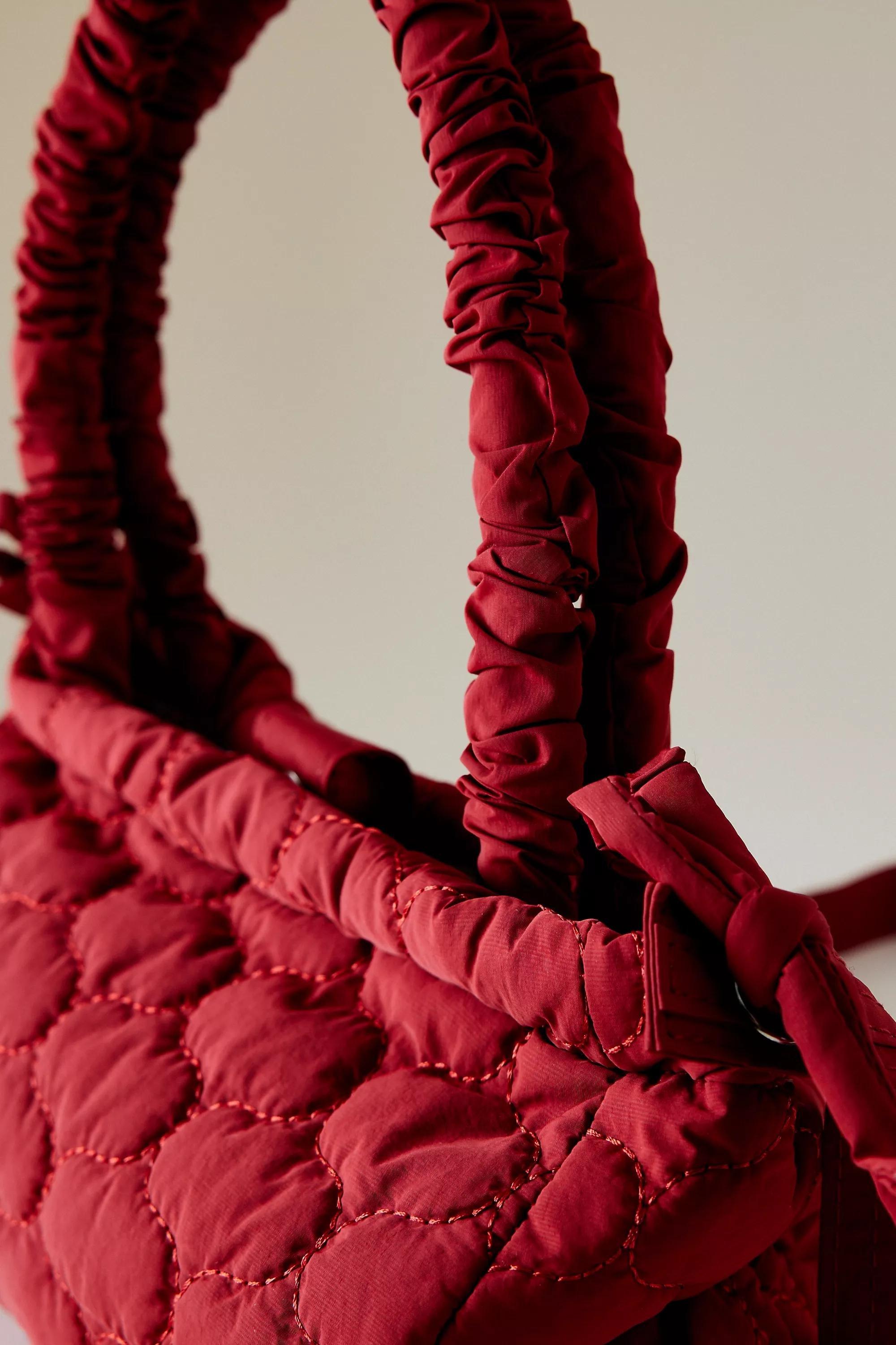 Anthropologie Quilted Handmade Bag, Red, A501_0060, large image number 1