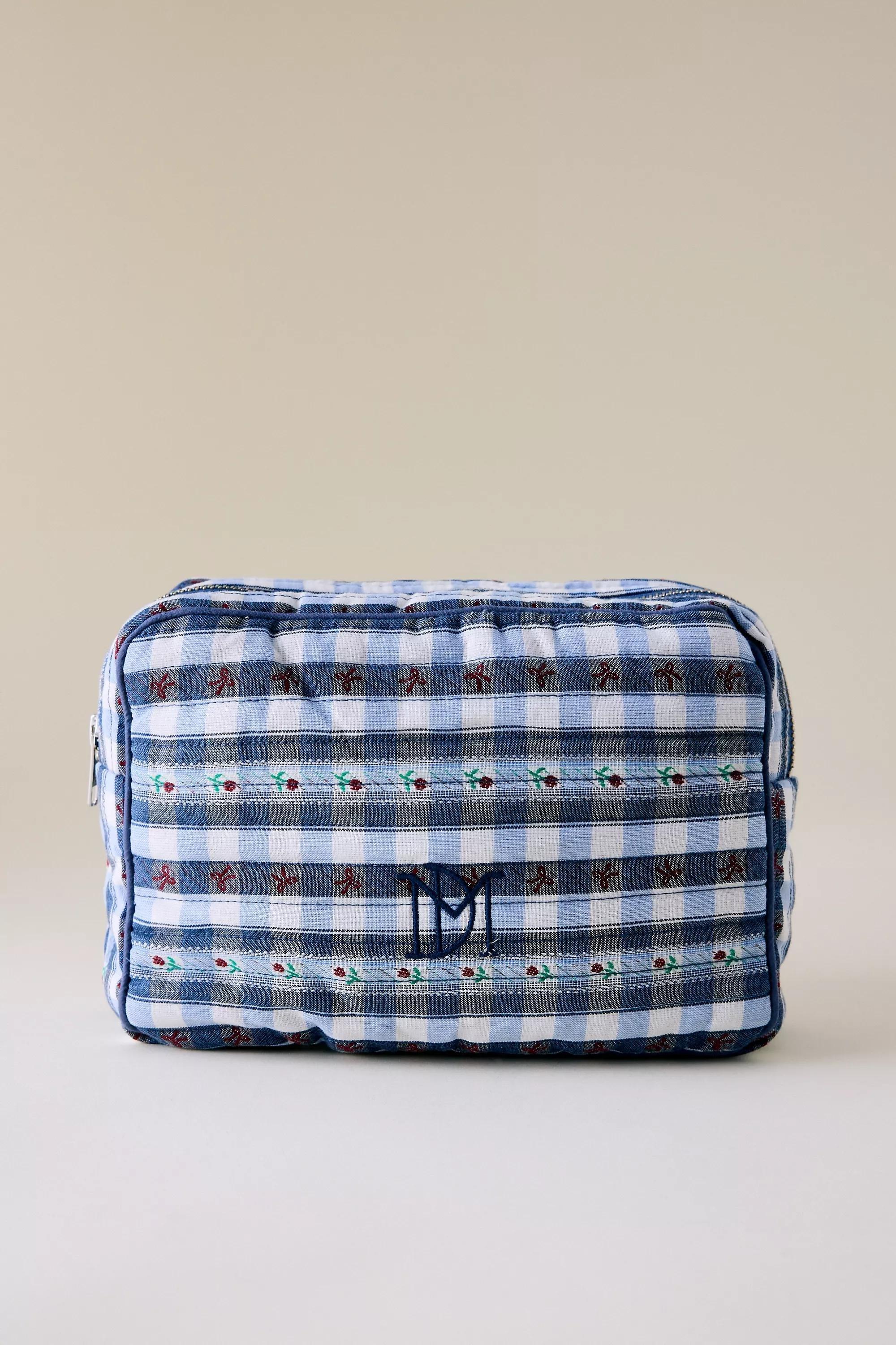 Damson Madder Quilted Makeup Bag, Navy, A501_0041, large image number 0