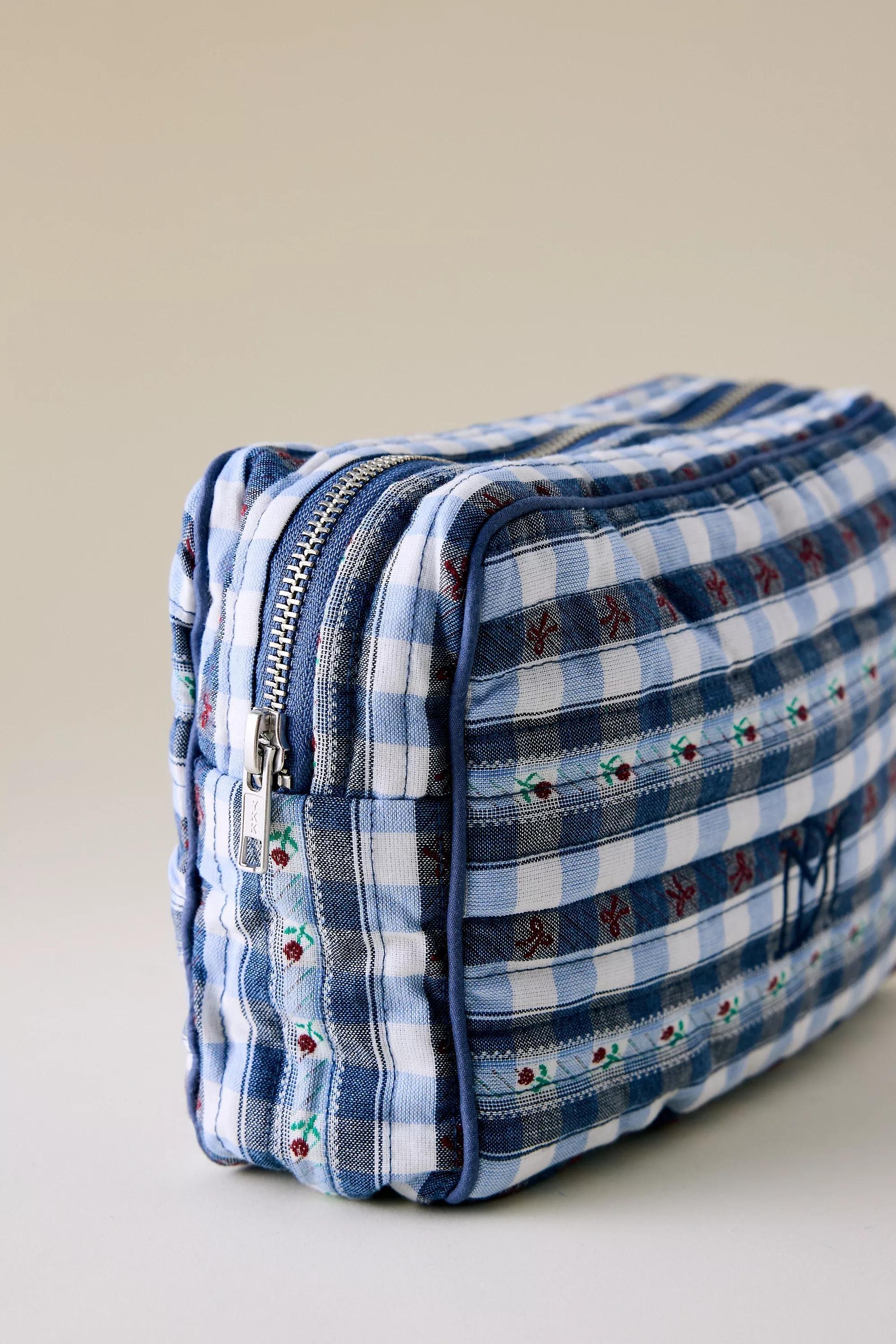 Damson Madder Quilted Makeup Bag, Navy, A501_0041, medium