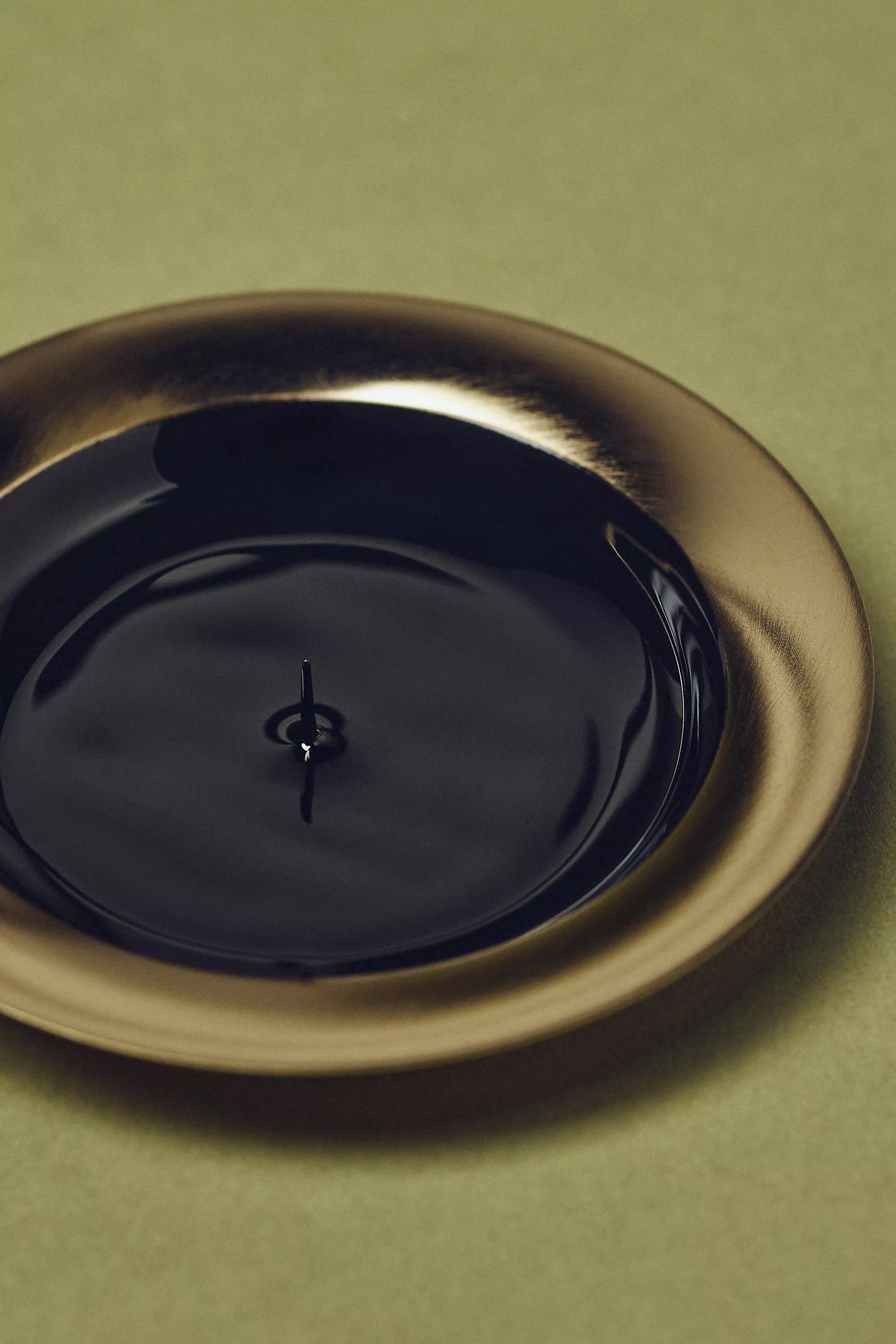 Round Candle Holder Tray, Black, A501_0001, large image number 2
