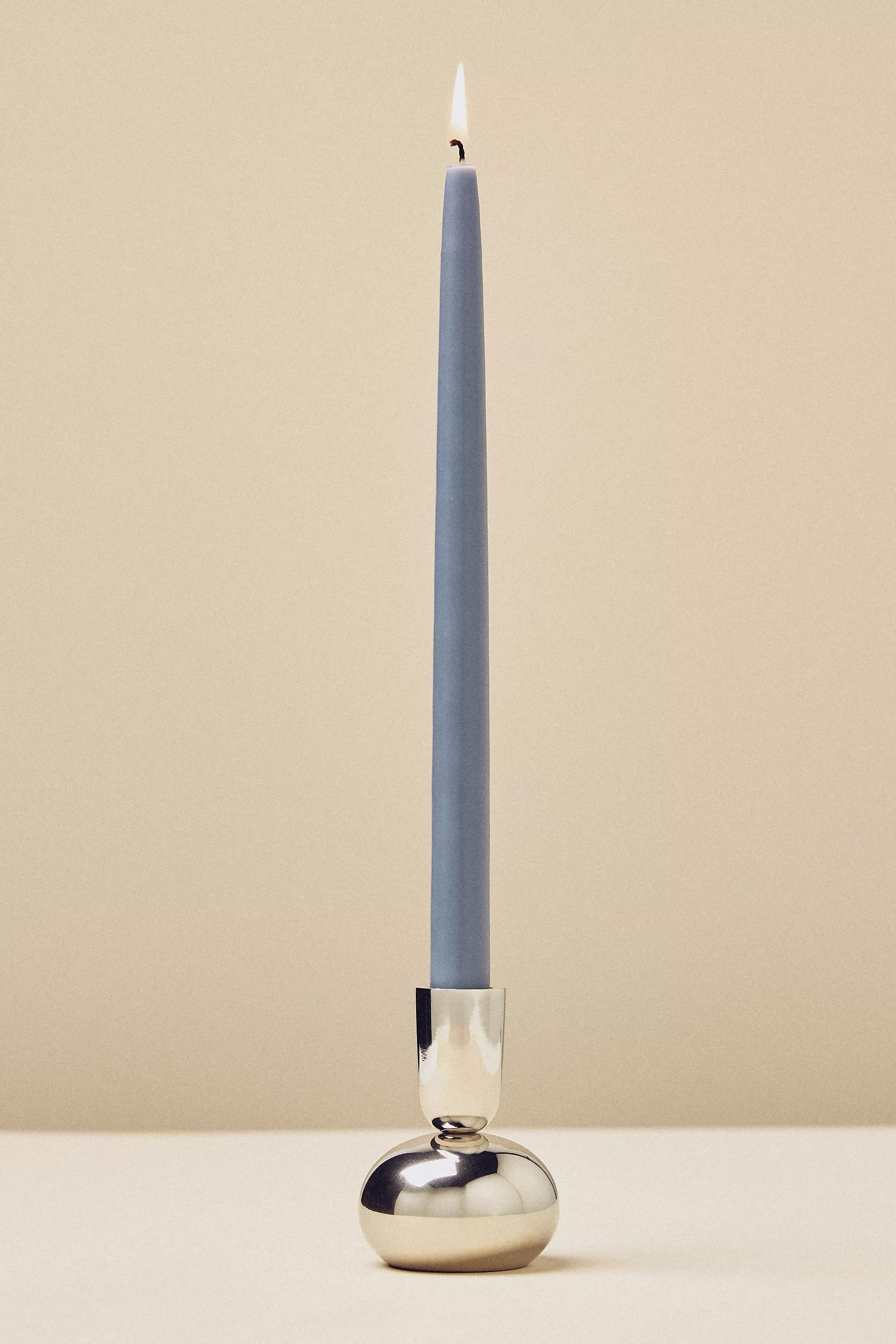 Arden Round Lacquer Candle Holder, Silver, A501_0007, large image number 0