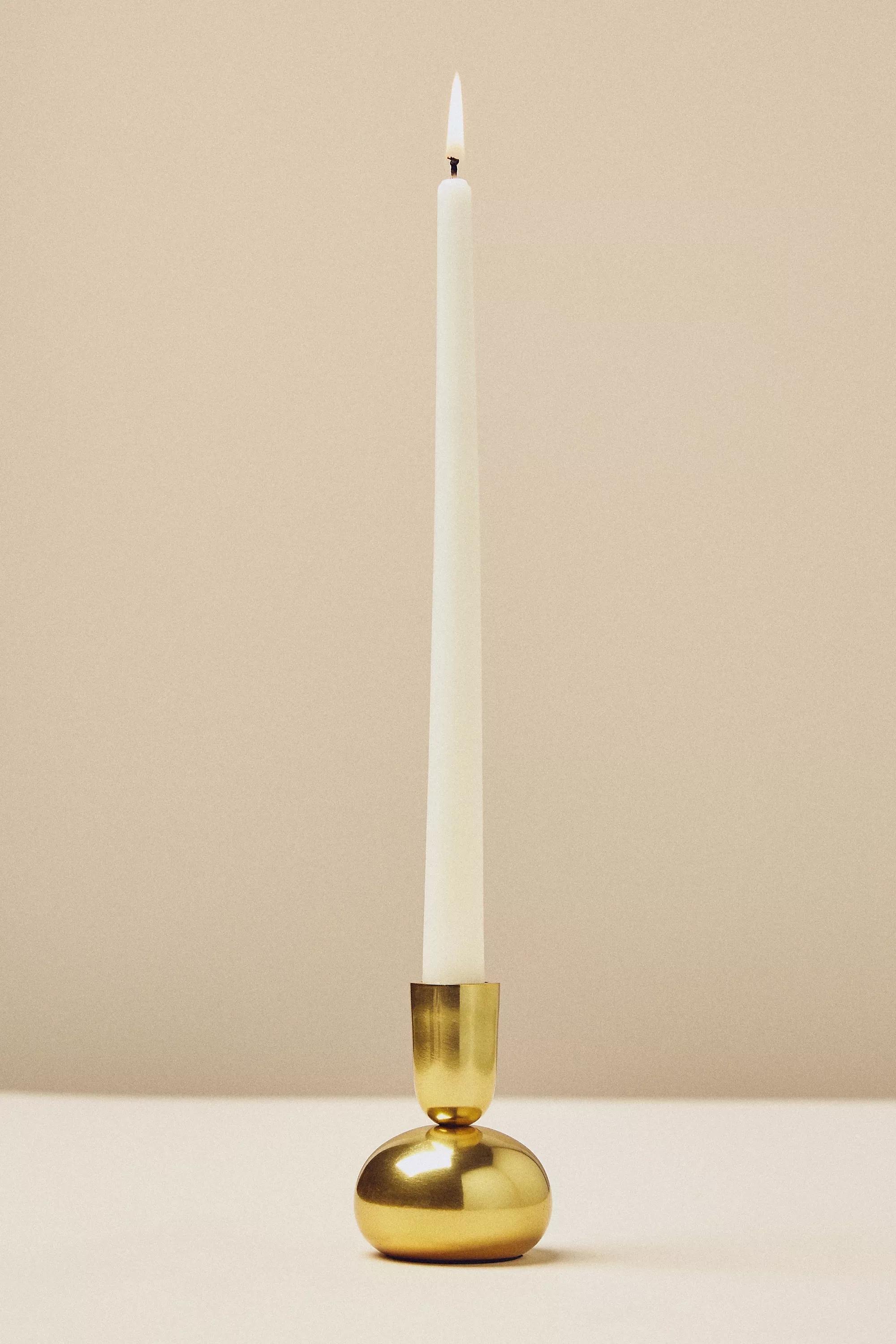 Arden Round Lacquer Candle Holder, Gold, A501_0070, large image number 0