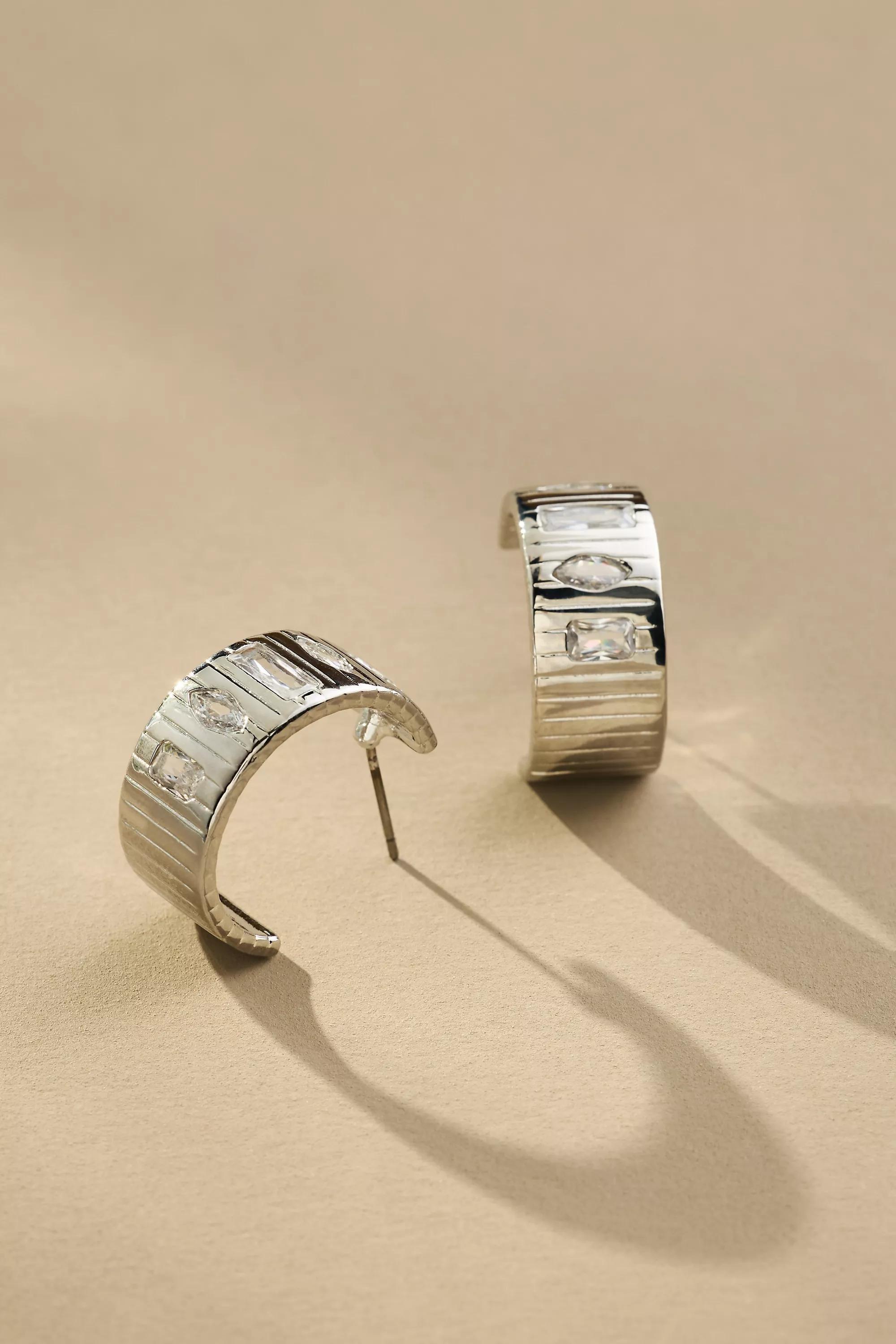 Anthropologie Earrings Hoop, Silver, A501_0007, large image number 0