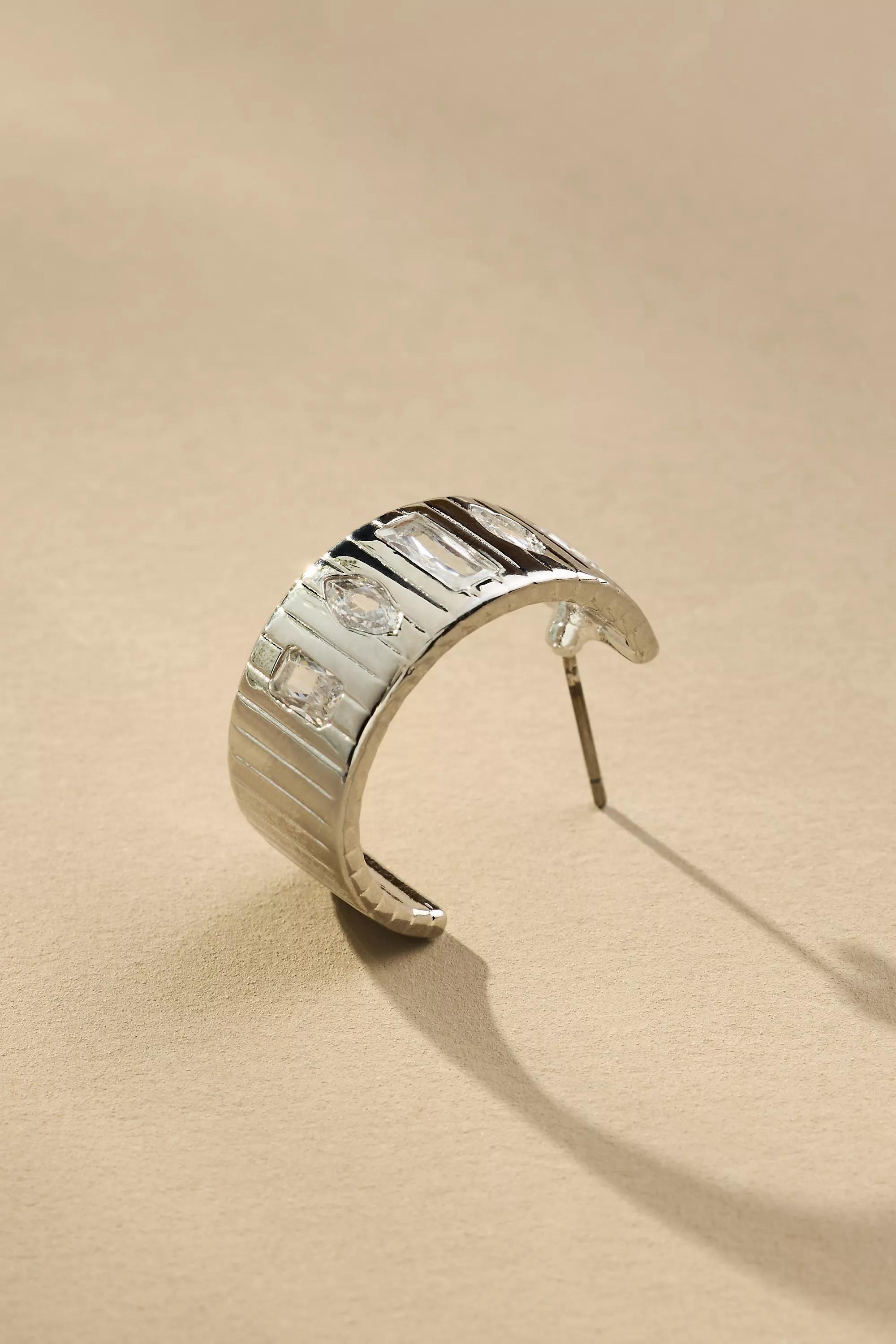 Anthropologie Earrings Hoop, Silver, A501_0007, large image number 1