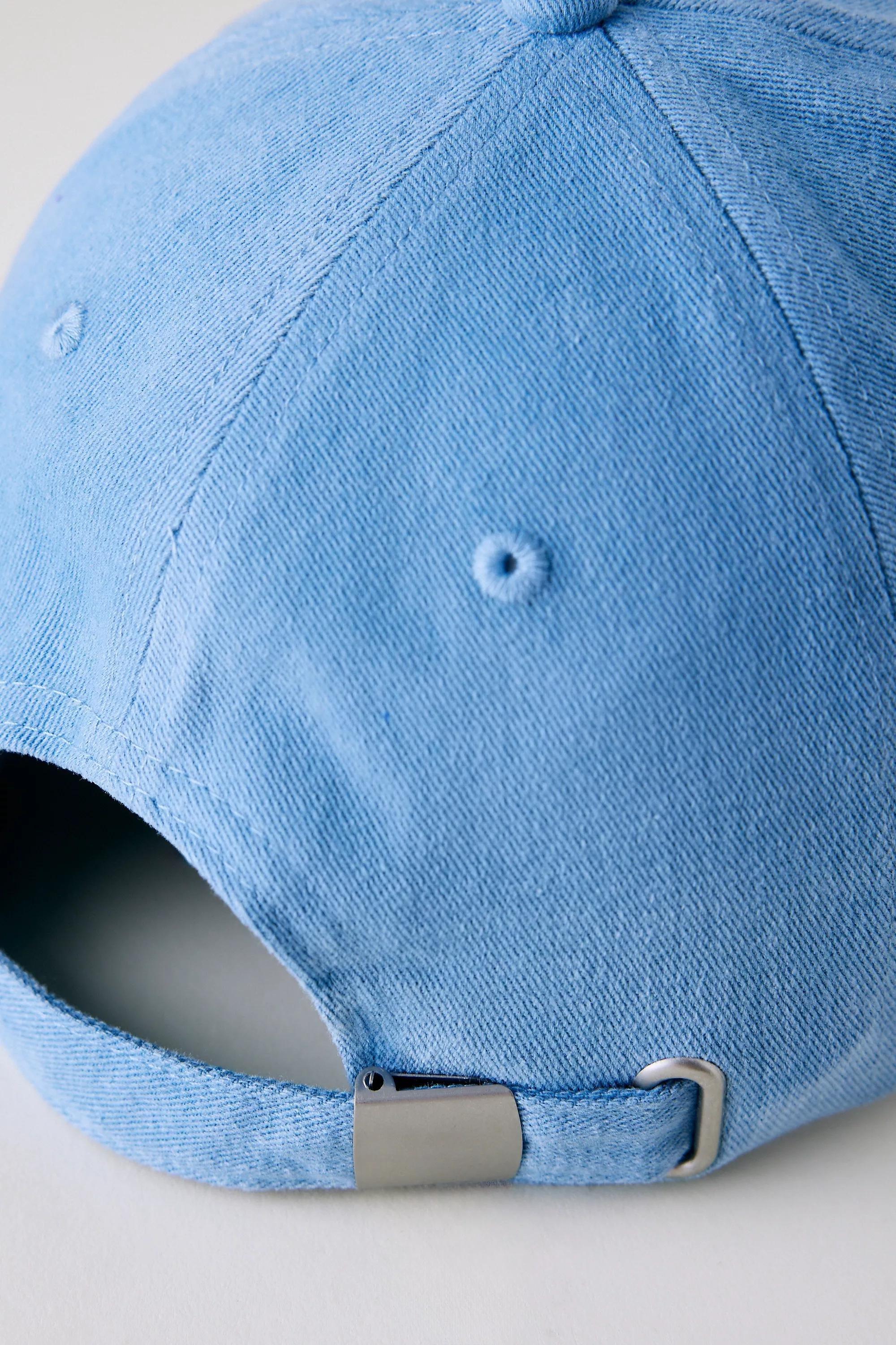 Blue Damson Madder Washed Happy Face Baseball Cap, A501_0040, large image number 3