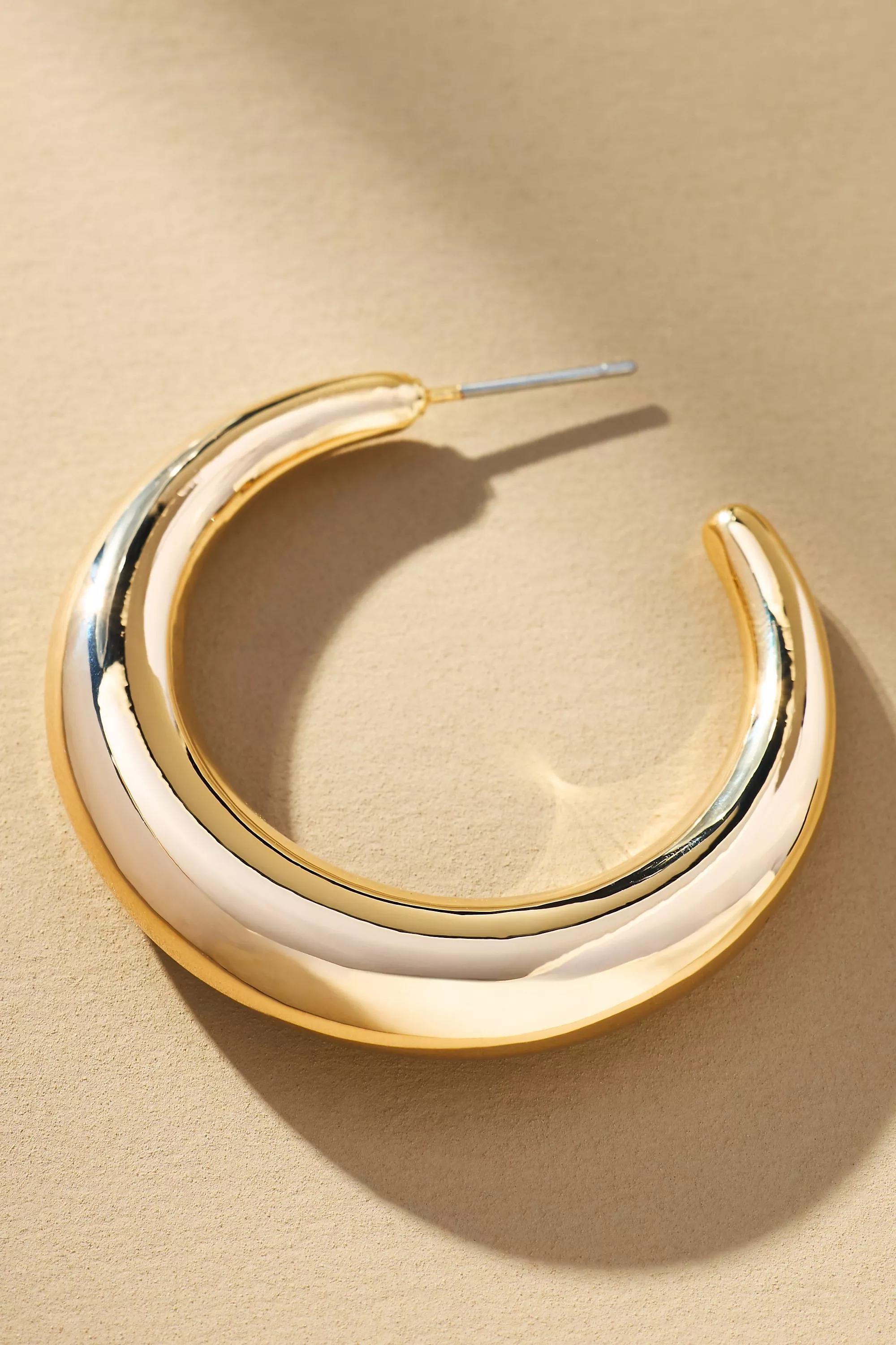 Gold Moon Hoop Earrings, A501_0070, large image number 4