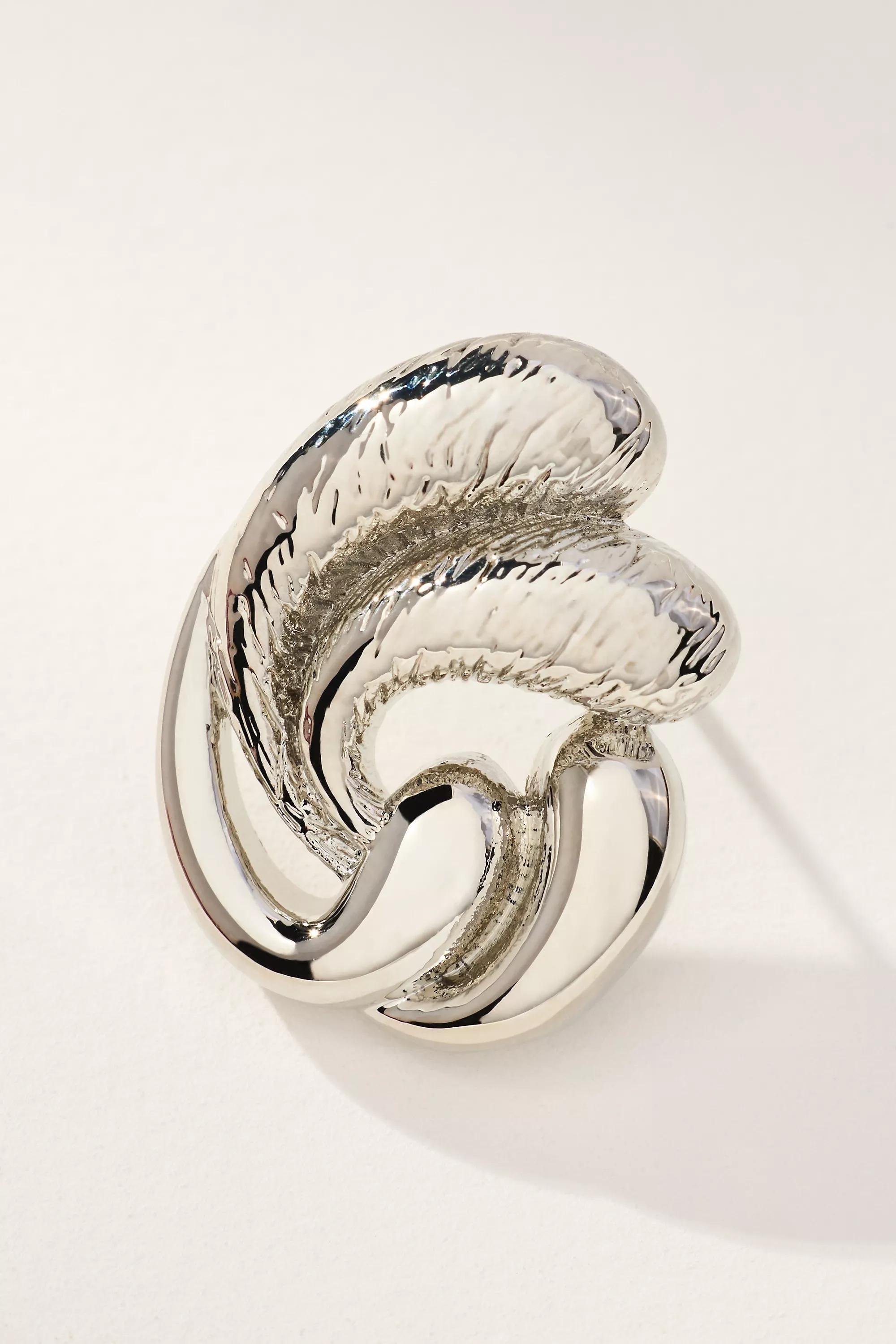Swirled Post Earrings, Silver, A501_0007, large image number 1