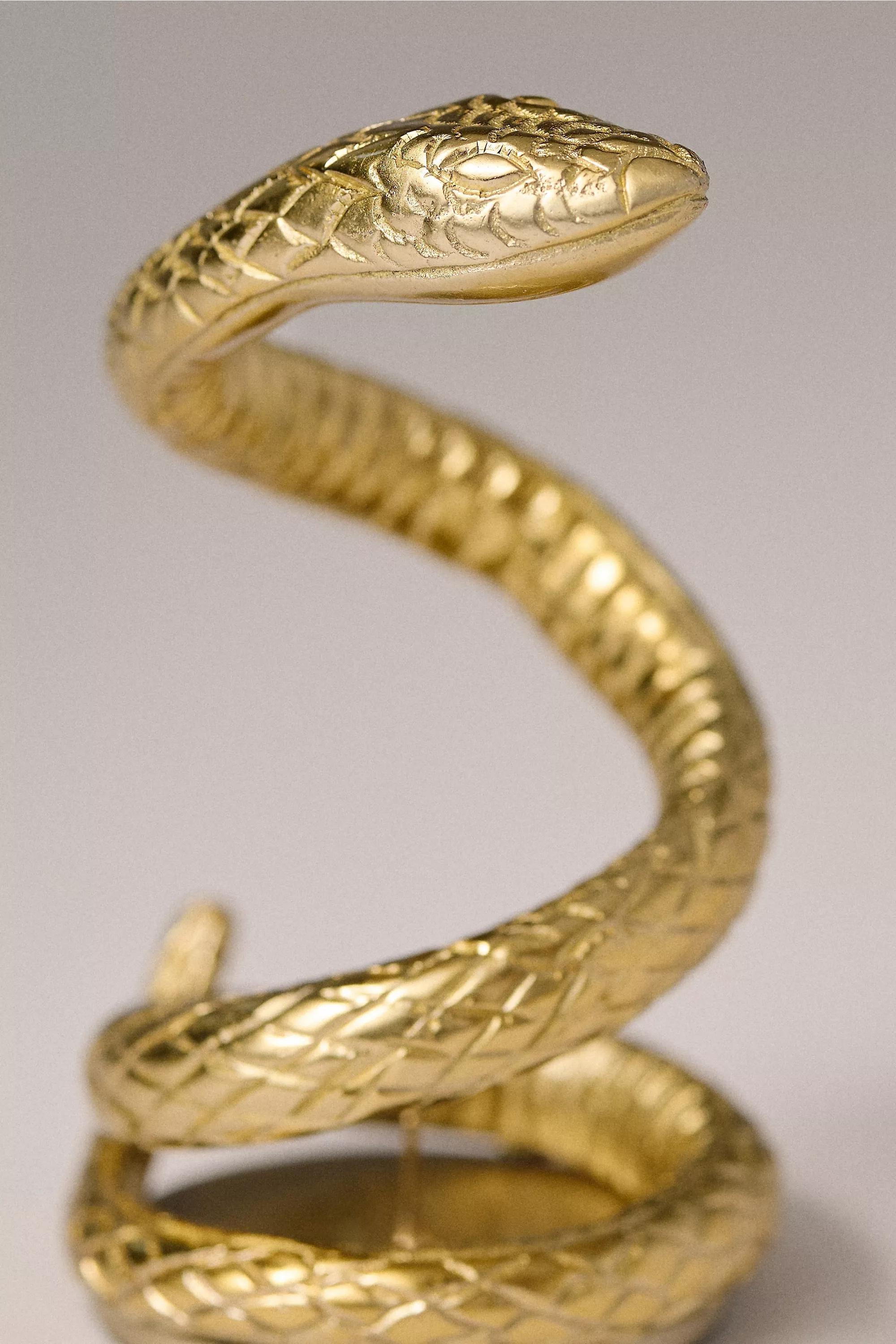 Adelle Snake Taper Candle Holder, Gold, A501_0070, medium