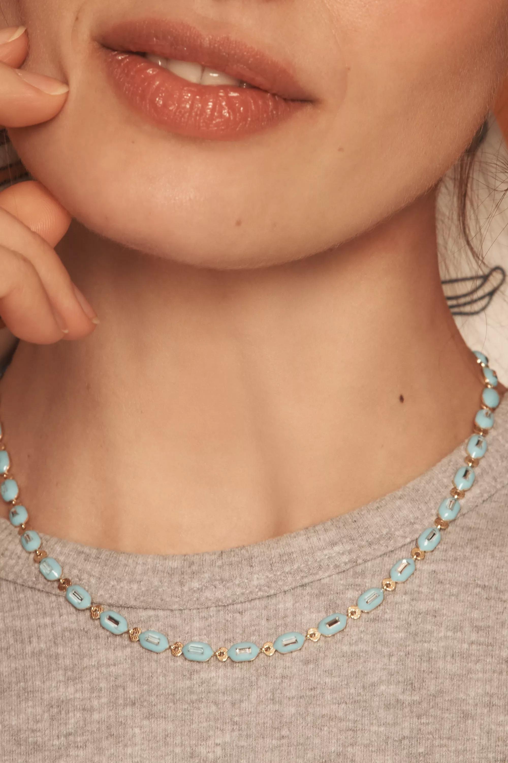 Anthropologie Necklace, 14K Gold Blue, A501_0045, large image number 1