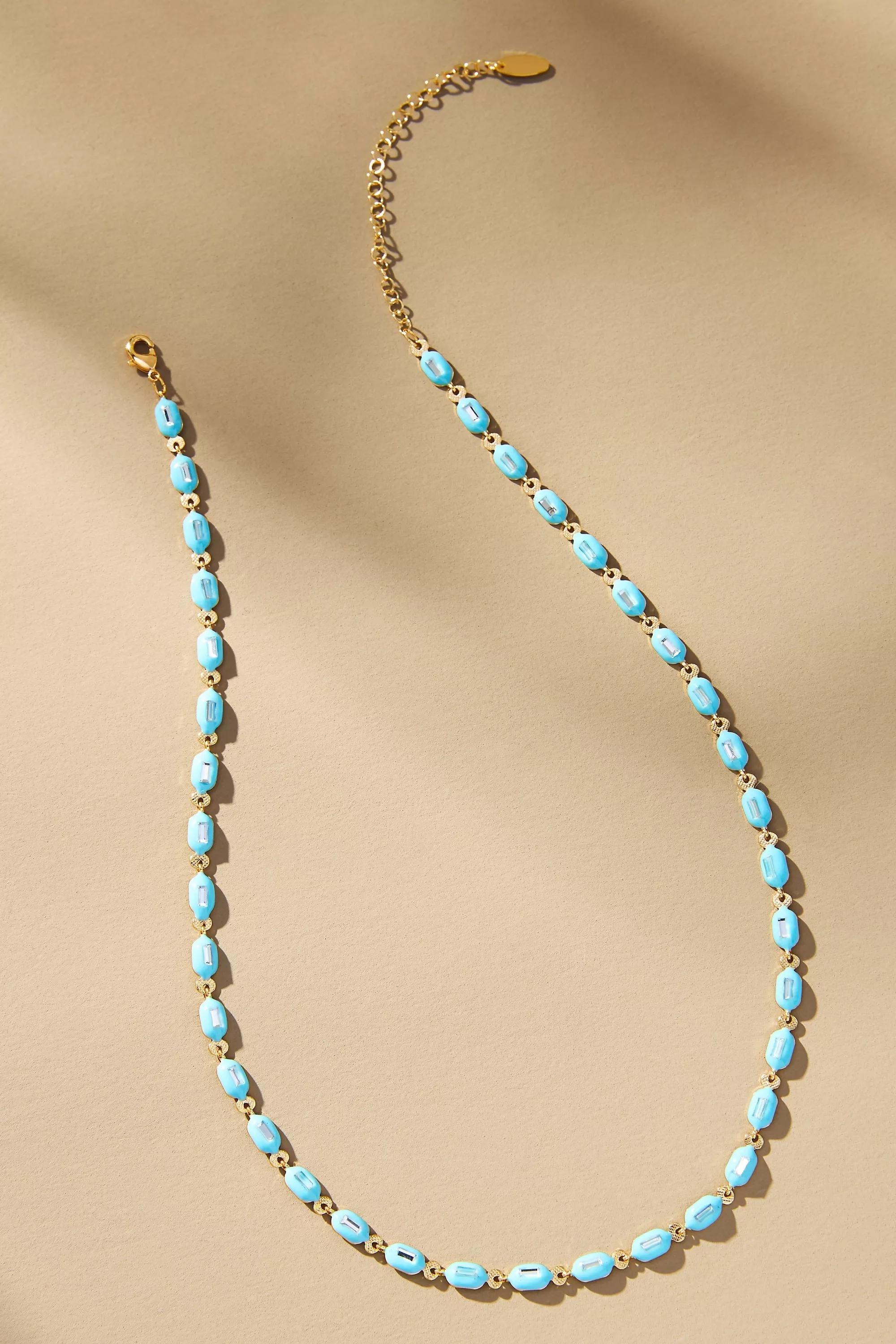 Anthropologie Necklace, 14K Gold Blue, A501_0045, large image number 2