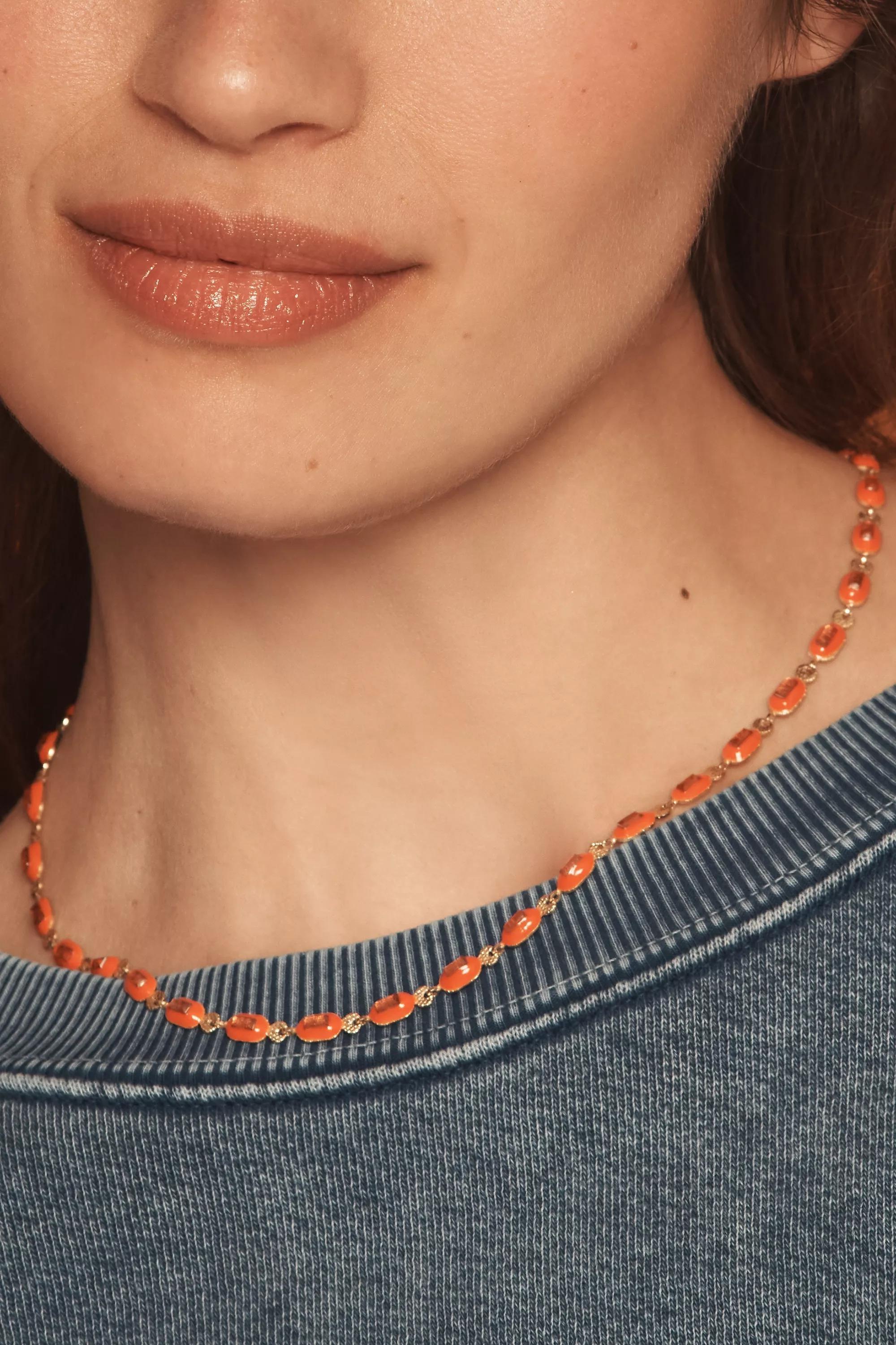Anthropologie Choker Necklace, 14K Gold Red, A501_0060, large image number 0