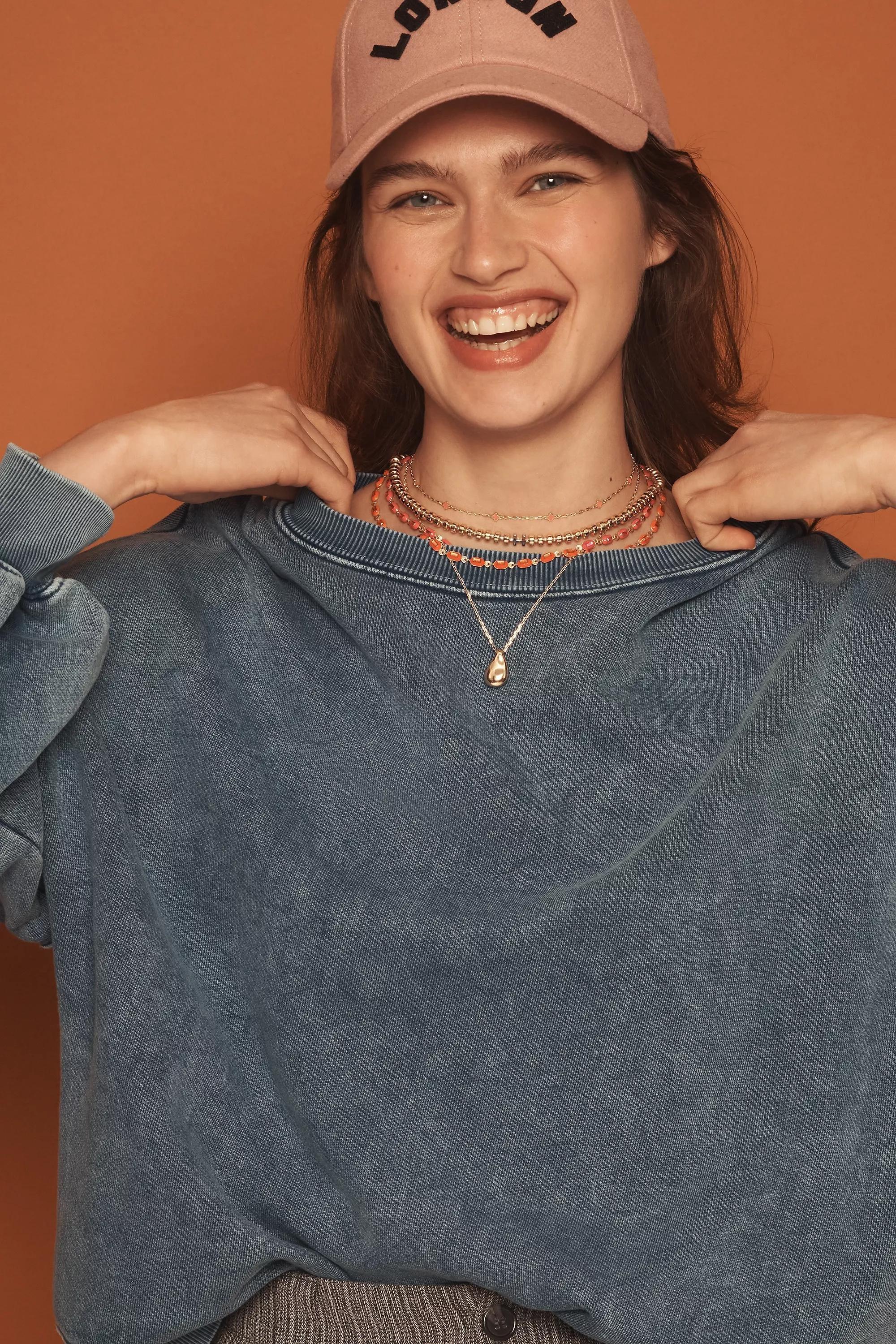 Anthropologie Choker Necklace, 14K Gold Red, A501_0060, large image number 1